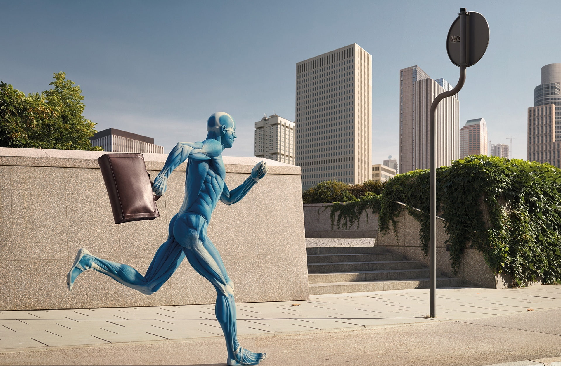male likeness, rushed, CGIArt, Artistic, 1080P, 3DComputerGraphics, Anatomy, Blue, cgi, Android, architecture, full length, sunlight, real people, 3D, HD Wallpaper