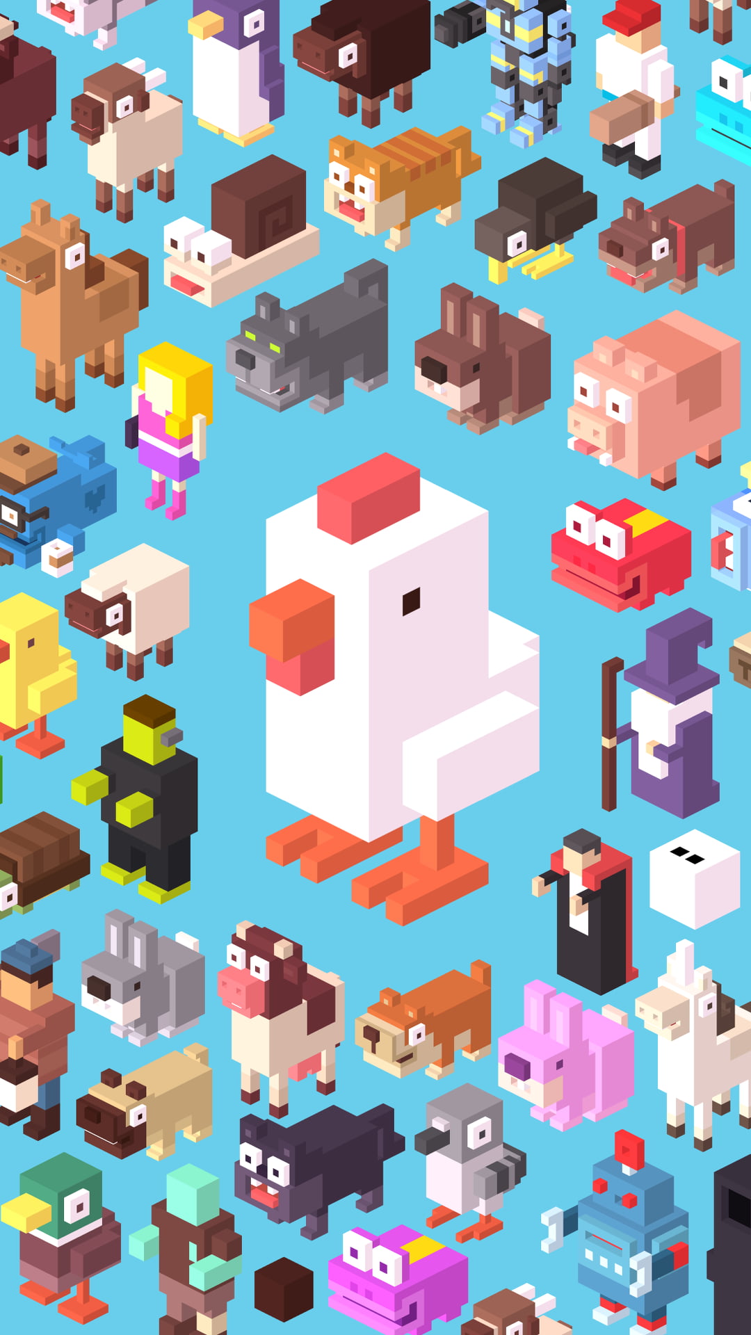 Crossy Road, game characters, android games, 1080P, Phone HD Wallpaper