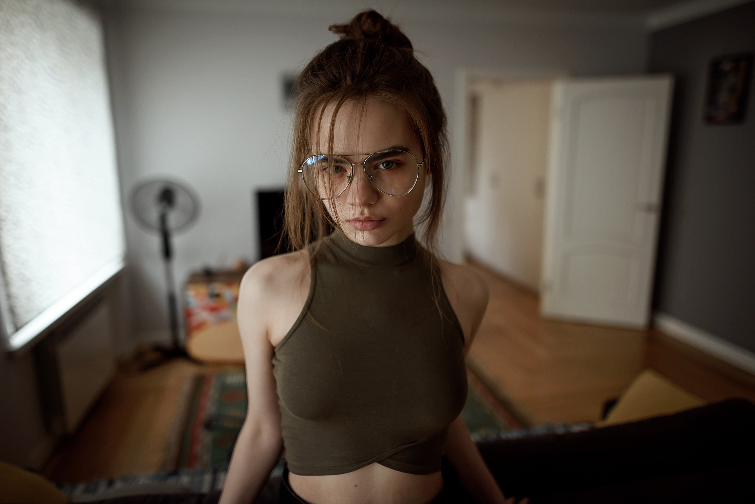 glasses, mole, the beauty, curls, sponge, 2K, Aleks Five, HD Wallpaper