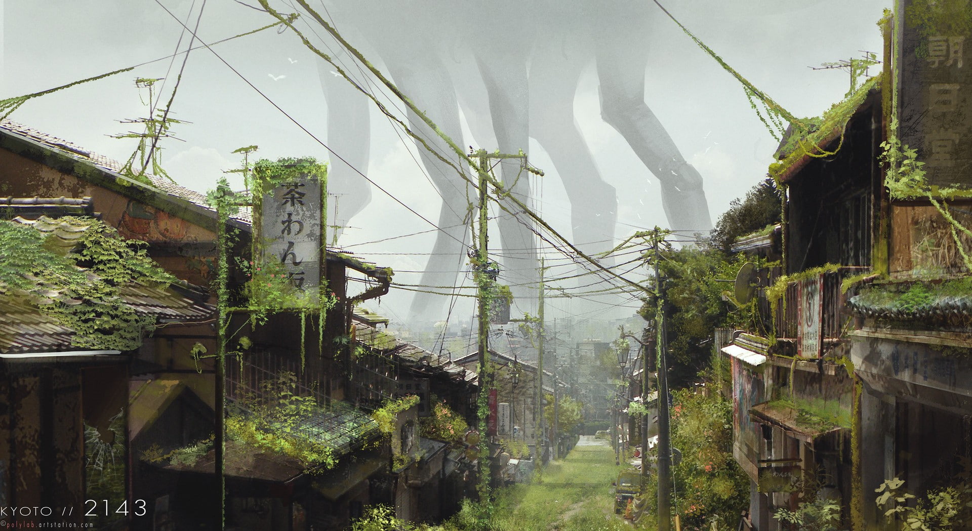 science fiction, apocalyptic, overgrown, 1080P, HD Wallpaper