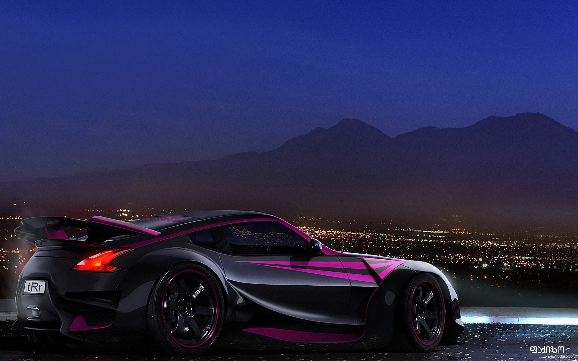 1080P, art, purple, vehicles, z, x, nature, hd, cars, sky, nissan, skyscapes, cityscapes, Black, HD Wallpaper