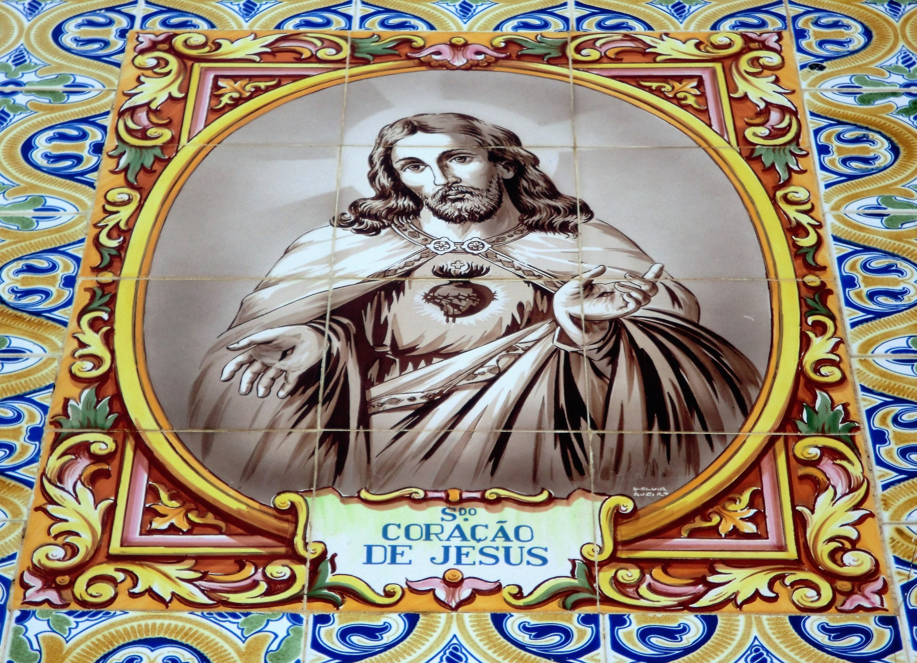 male likeness, Catholic, christianity, indoors, belief, 2K, day, built structure, close-up, Religion, creativity, human representation, pattern, faith, HD Wallpaper