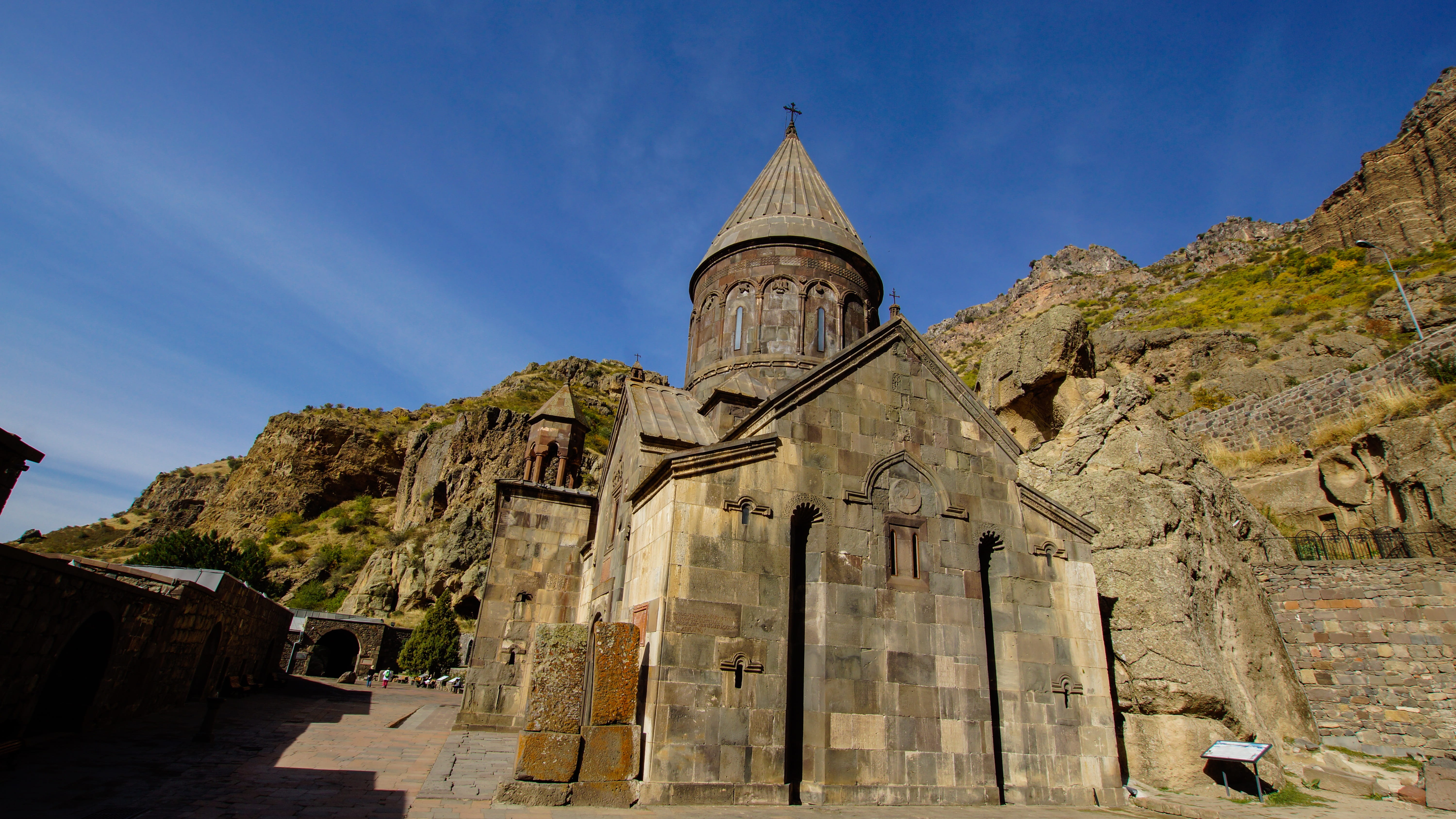 Monastery, place of worship, building, christian, nature, built structure, geghard, unesco, the past, armenia, travel, sky, low angle view, building exterior, HD Wallpaper