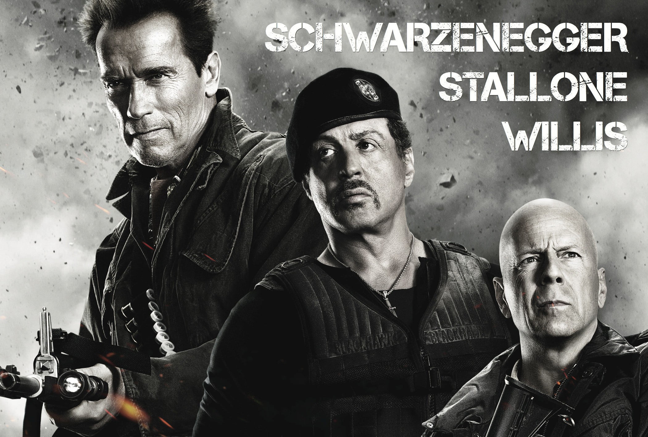 lifestyles, Sylvester Stallone, real people, stallone, communication, text, Arnold Schwarzenegger, Bruce Willis, schwarzenegger, looking at camera, people, HD Wallpaper