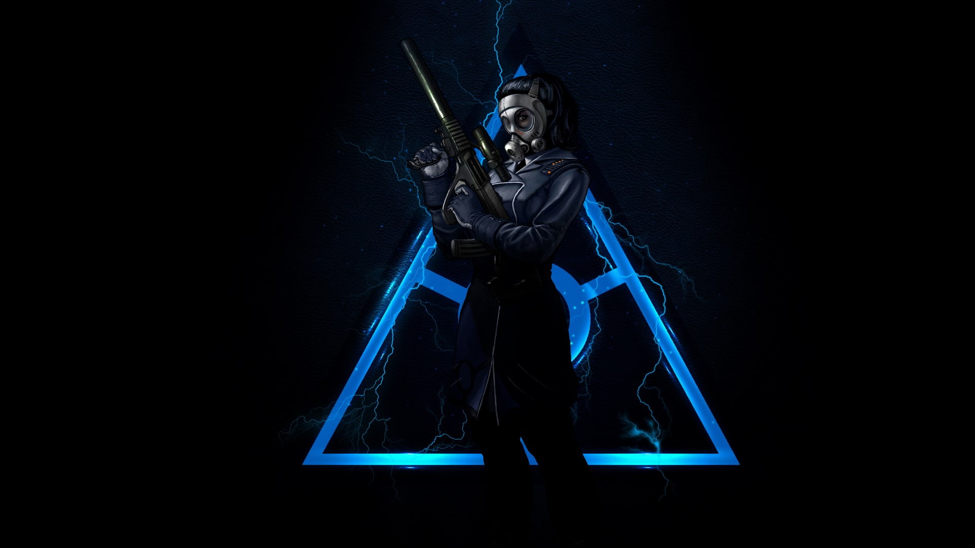 illuminated, night, standing, full length, dark, blue, 1080P, people, mystery, studio shot, human representation, black background, spooky, the secret world, HD Wallpaper