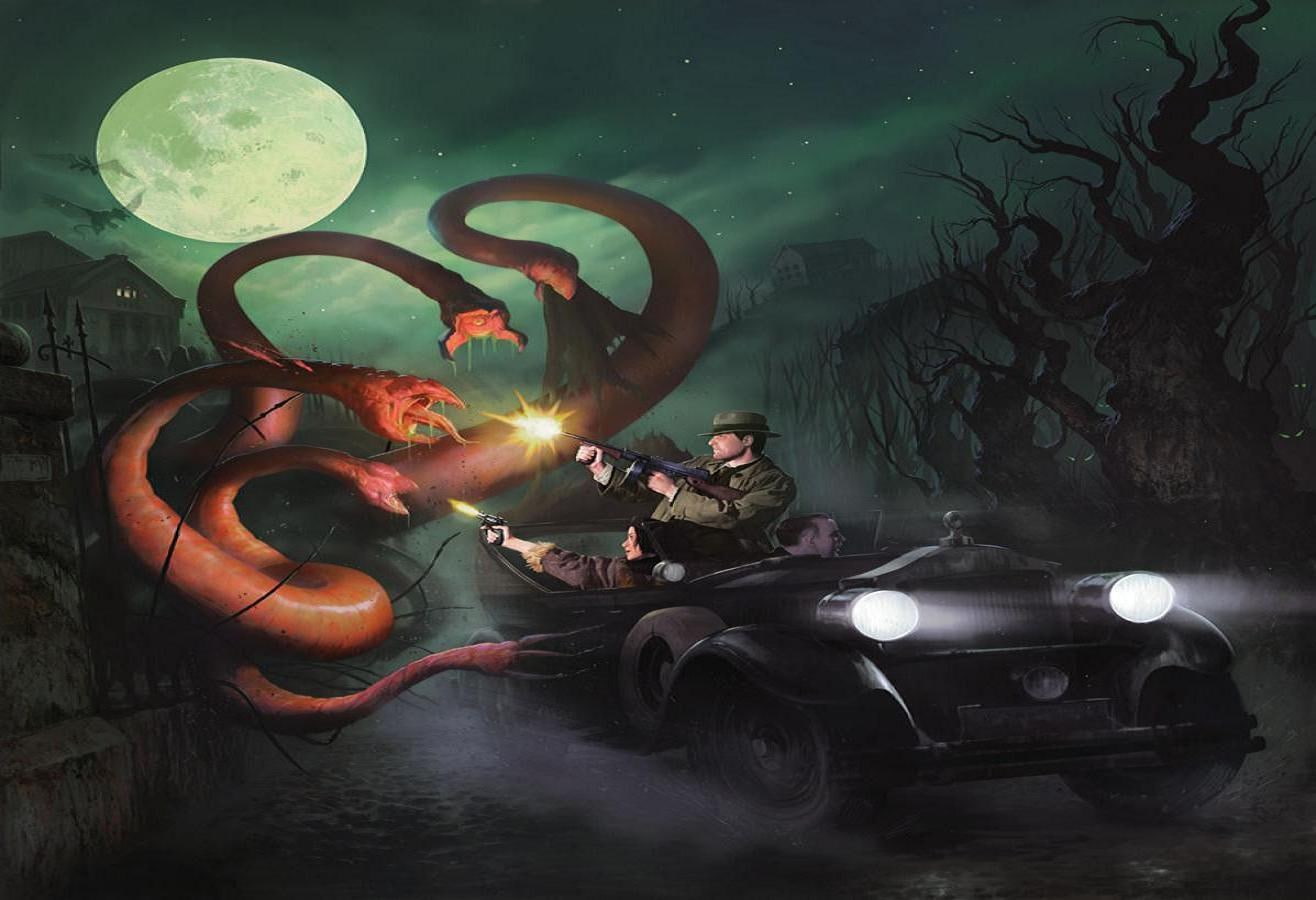 spooky, arts culture and entertainment, car, mode of transportation, land vehicle, nature, night, motor vehicle, men, adult, transportation, people, water, HD Wallpaper