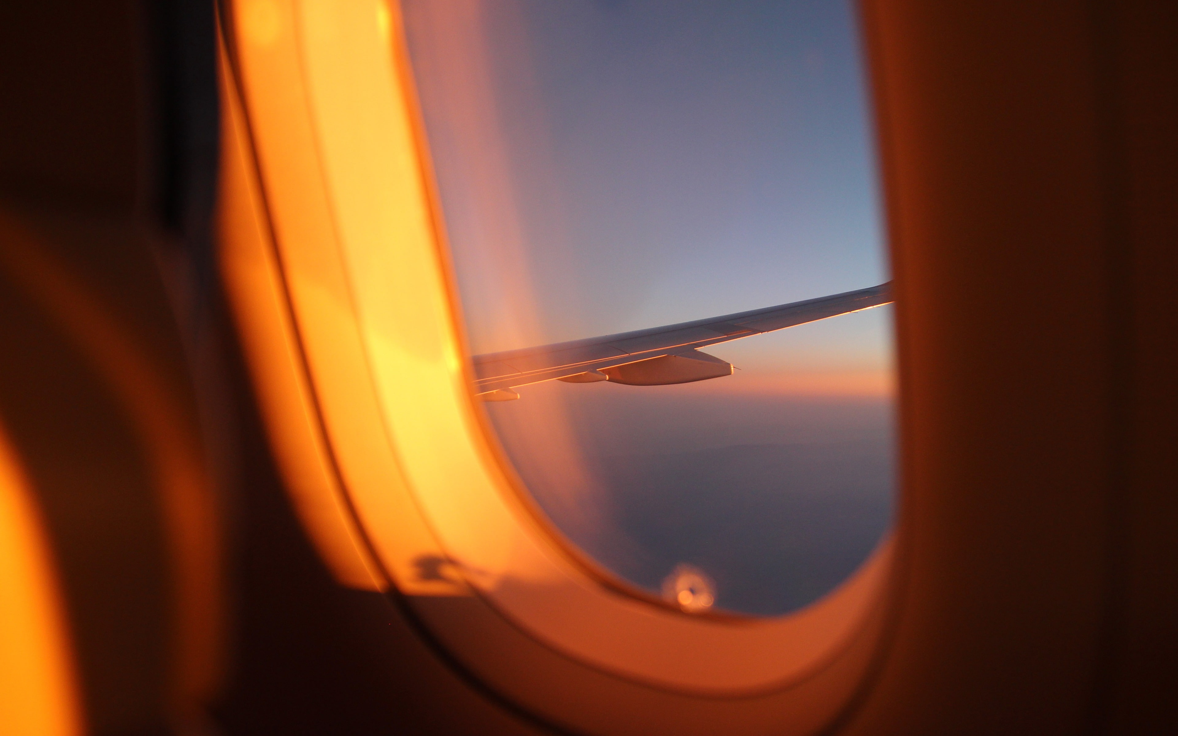 nature, k, outdoors, journey, air vehicle, window, close-up, aircraft wing, glass - material, sunset, vehicle interior, flying, sunlight, outside, airplane, HD Wallpaper