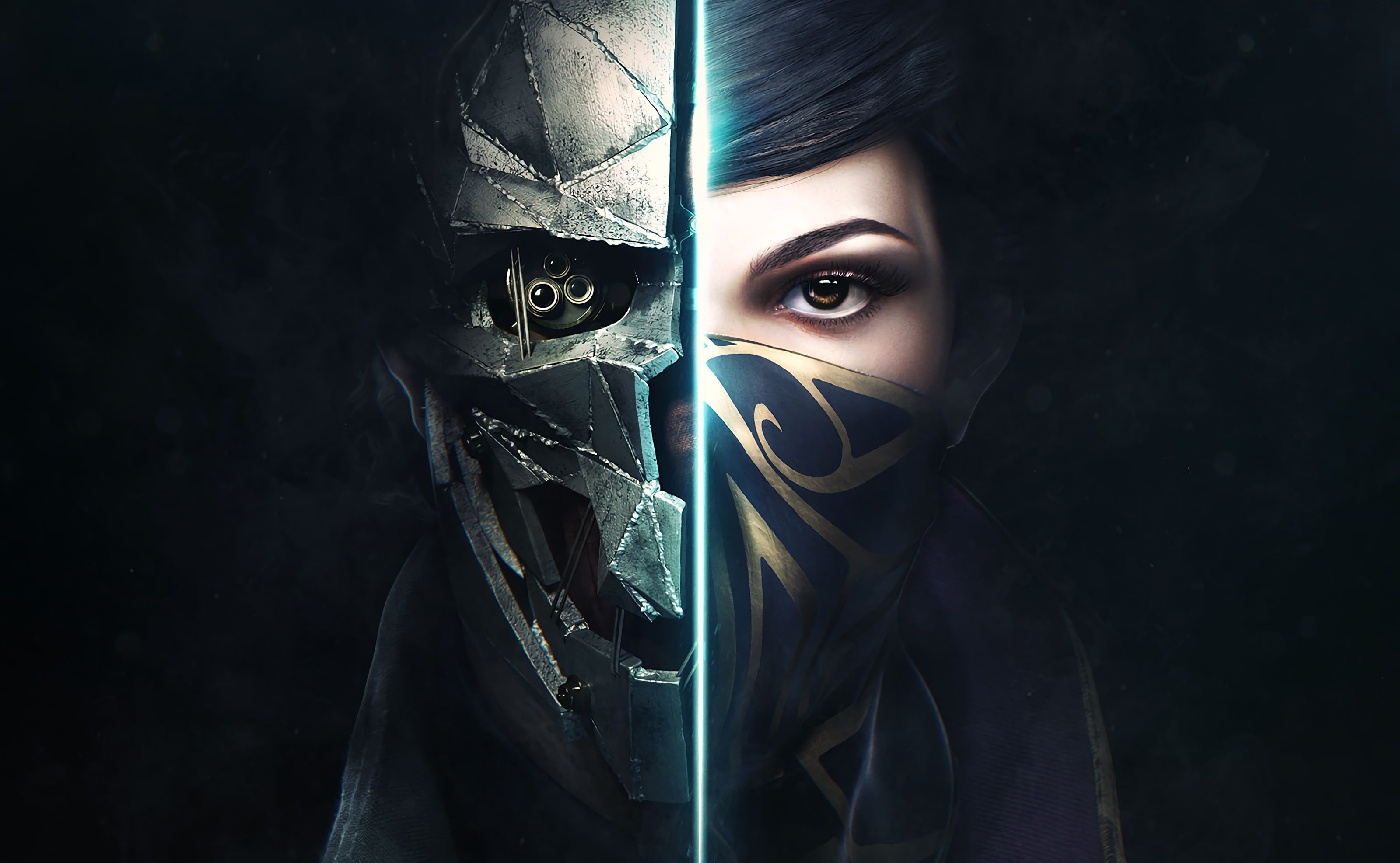 human body part, leisure activity, front view, disguise, young women, obscured face, portrait, video games, lifestyles, one person, headshot, dark, 2K, HD Wallpaper