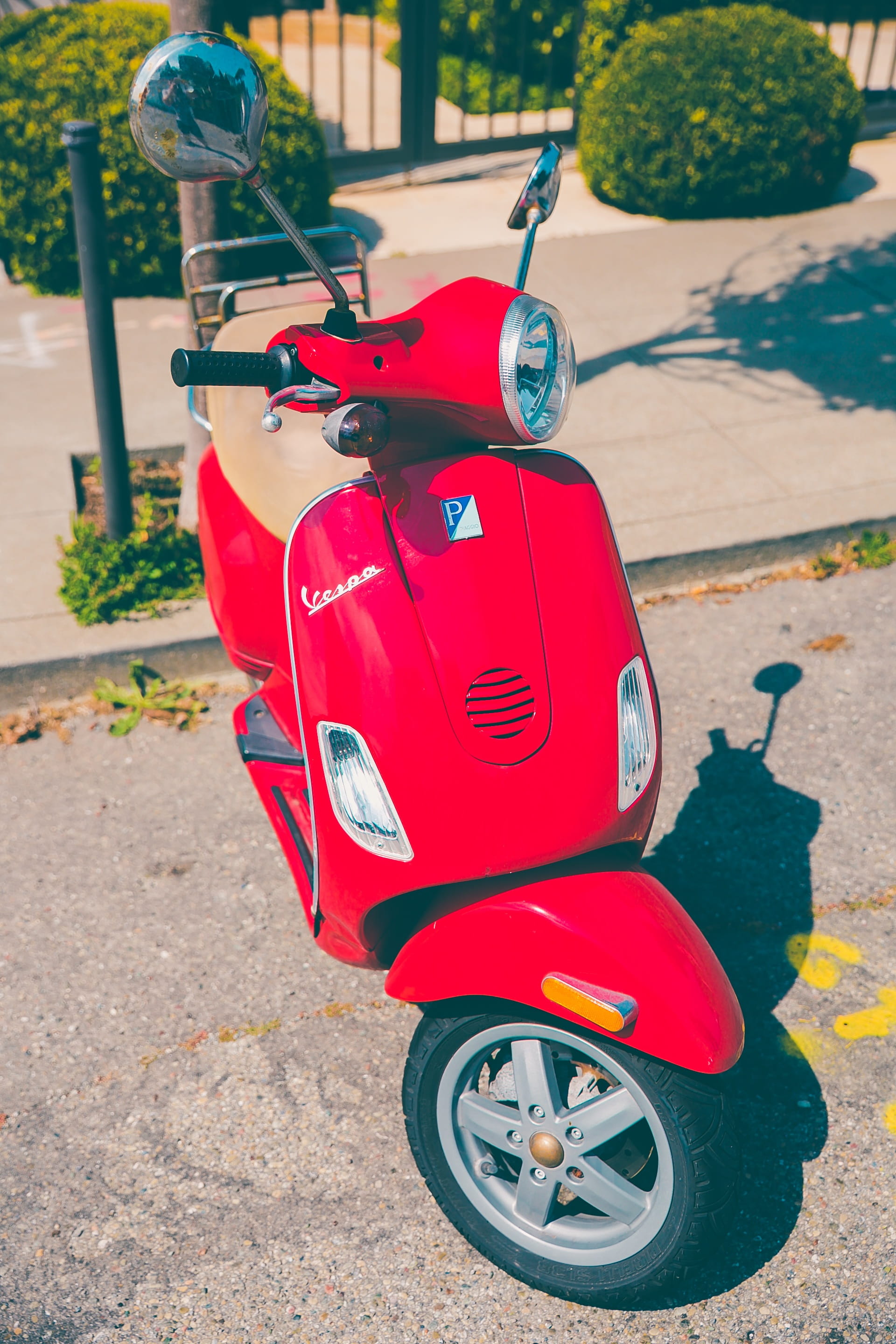 sunlight, old-fashioned, gray, childhood, motor Scooter, moped, wheel, motor, close-up, scooter, red, vespa, transportation, retro Styled, toy, high angle view, Phone HD Wallpaper