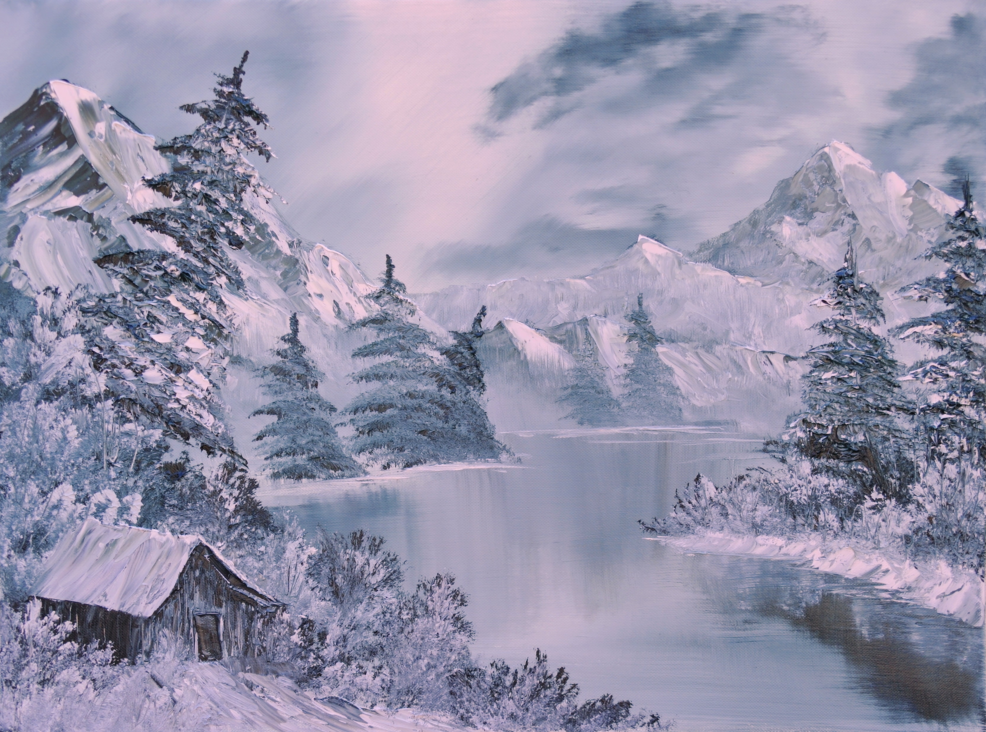 near, environment, black, cold - Temperature, painting, plant, tranquil Scene, shack, season, beauty In Nature, blue, travel, ice, cloud - sky, tranquility, HD Wallpaper