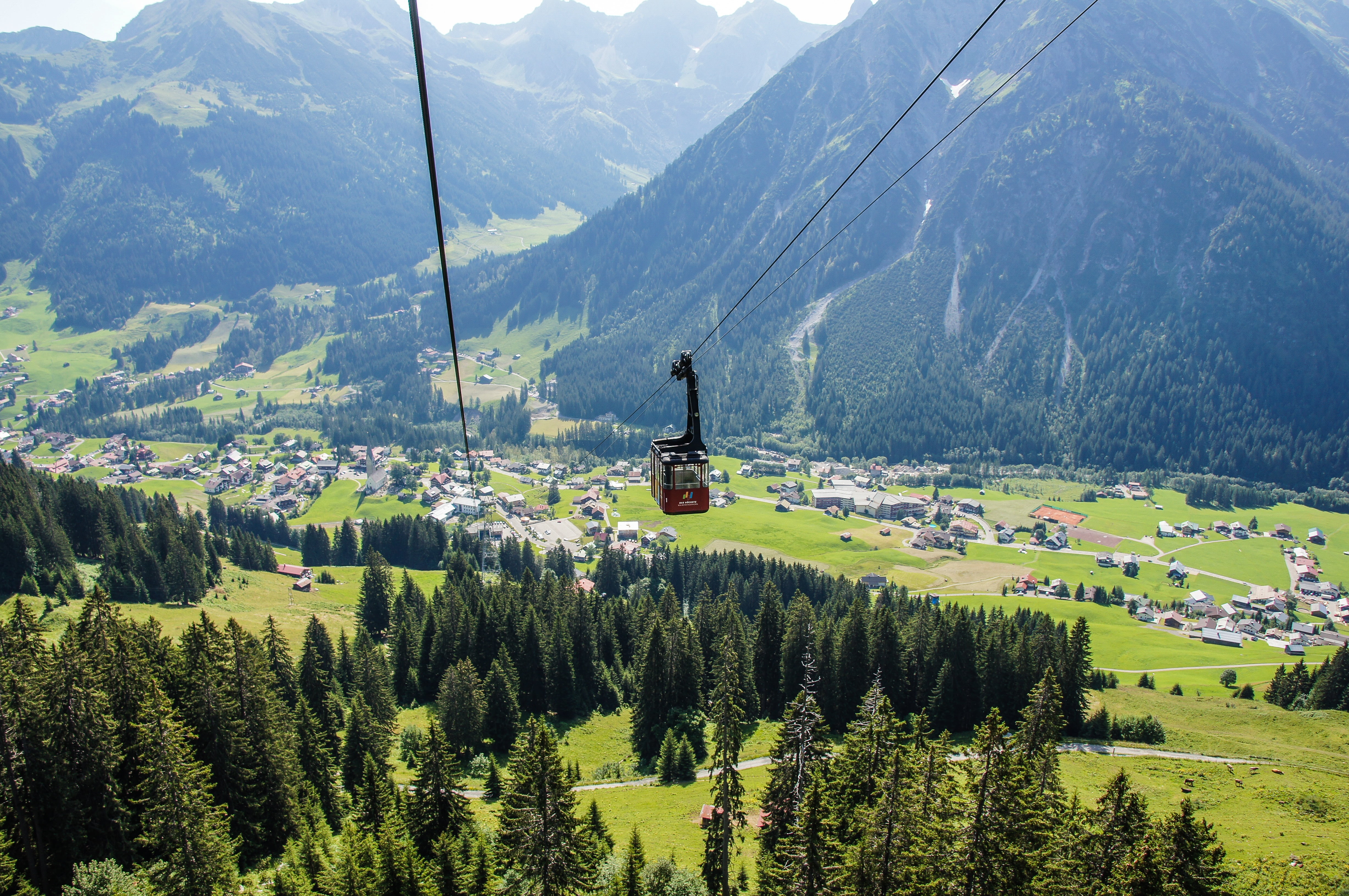 kleinwalsertal, hill, vision, beauty in nature, mountain railway, non-urban scene, european Alps, switzerland, 4K, scenics - nature, summer, overview, HD Wallpaper