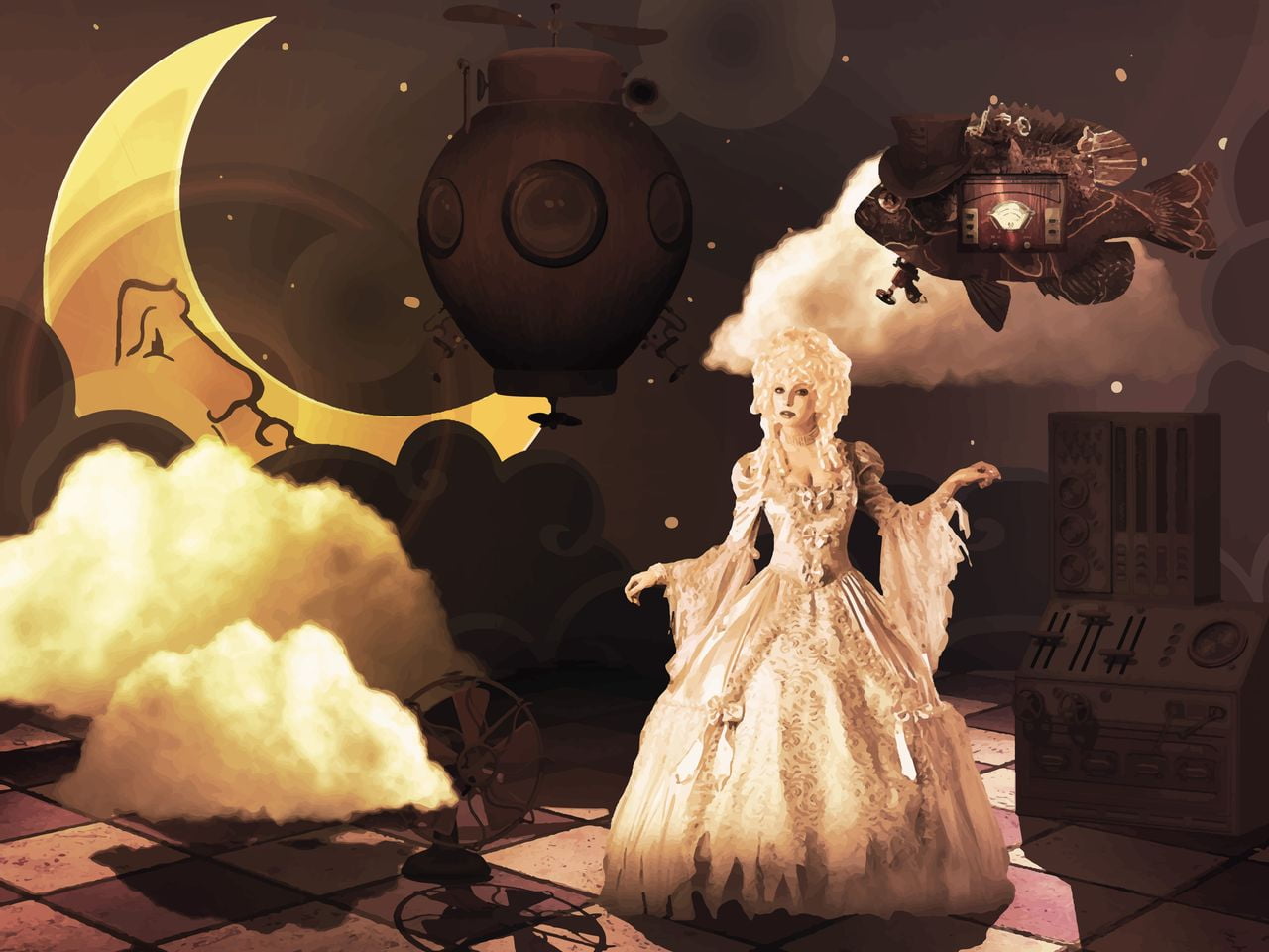 graphic novels, fantasy girl, digital art, steampunk girl, fantasy art, Photoshop, artwork, photo montage, photo manipulation, 720P, HD Wallpaper