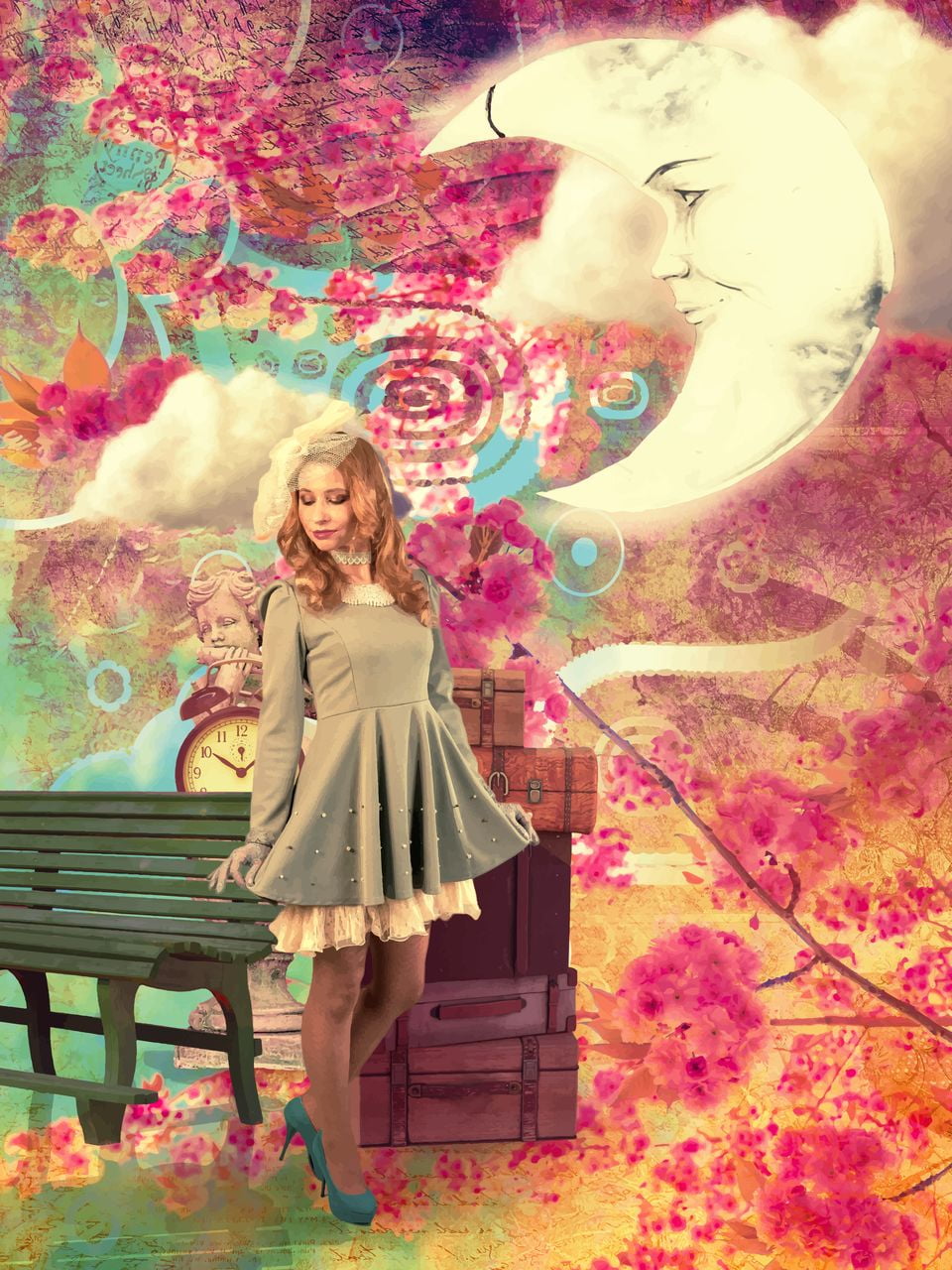 photo montage, Photoshop, graphic novels, fantasy art, 720P, women, digital art, artwork, book cover, photo manipulation, poster, Phone HD Wallpaper