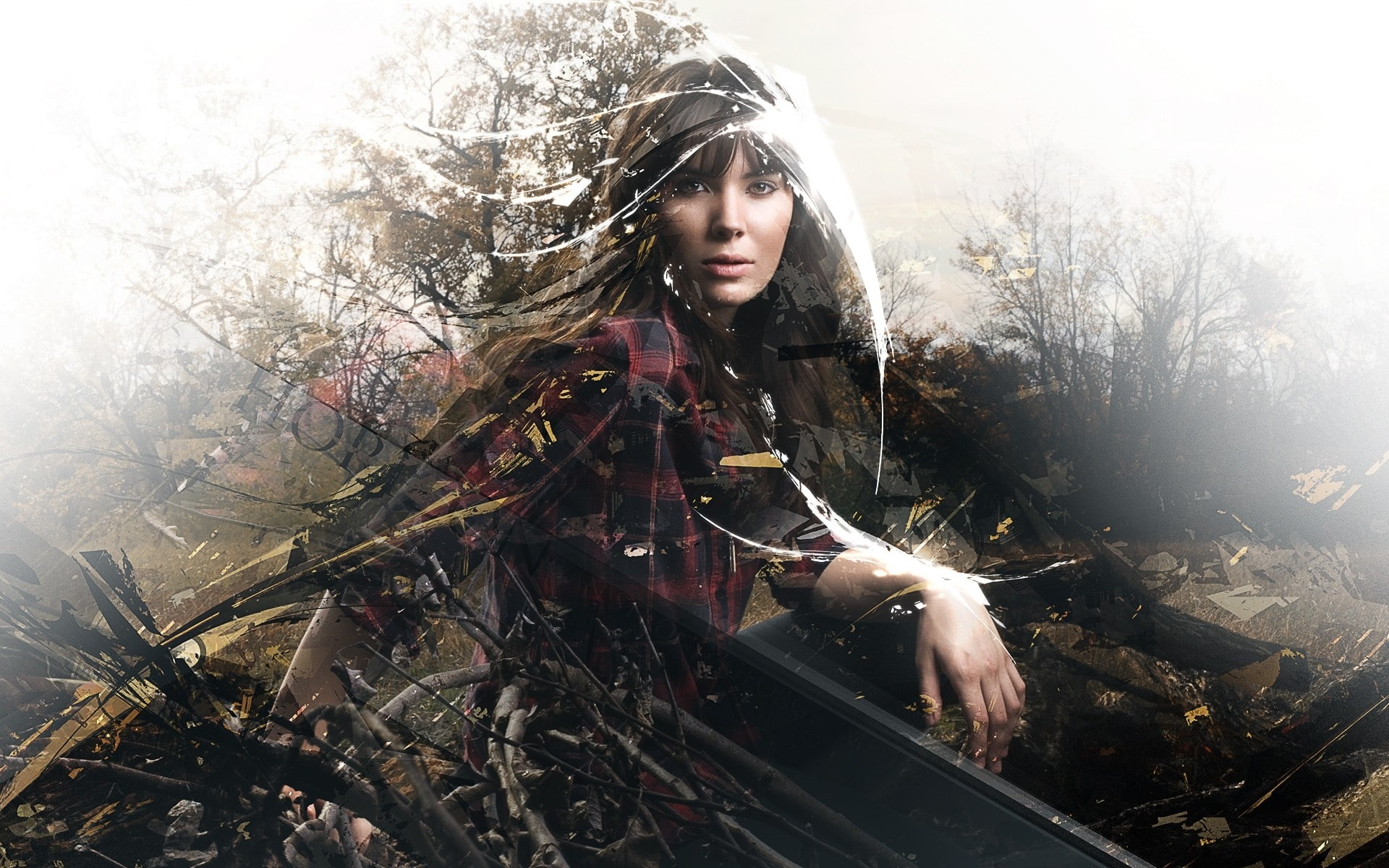 abstract, brunettes, x, smith, 1080P, hd, george, forest, forests, women, precurser, art, nature, endeffect, HD Wallpaper