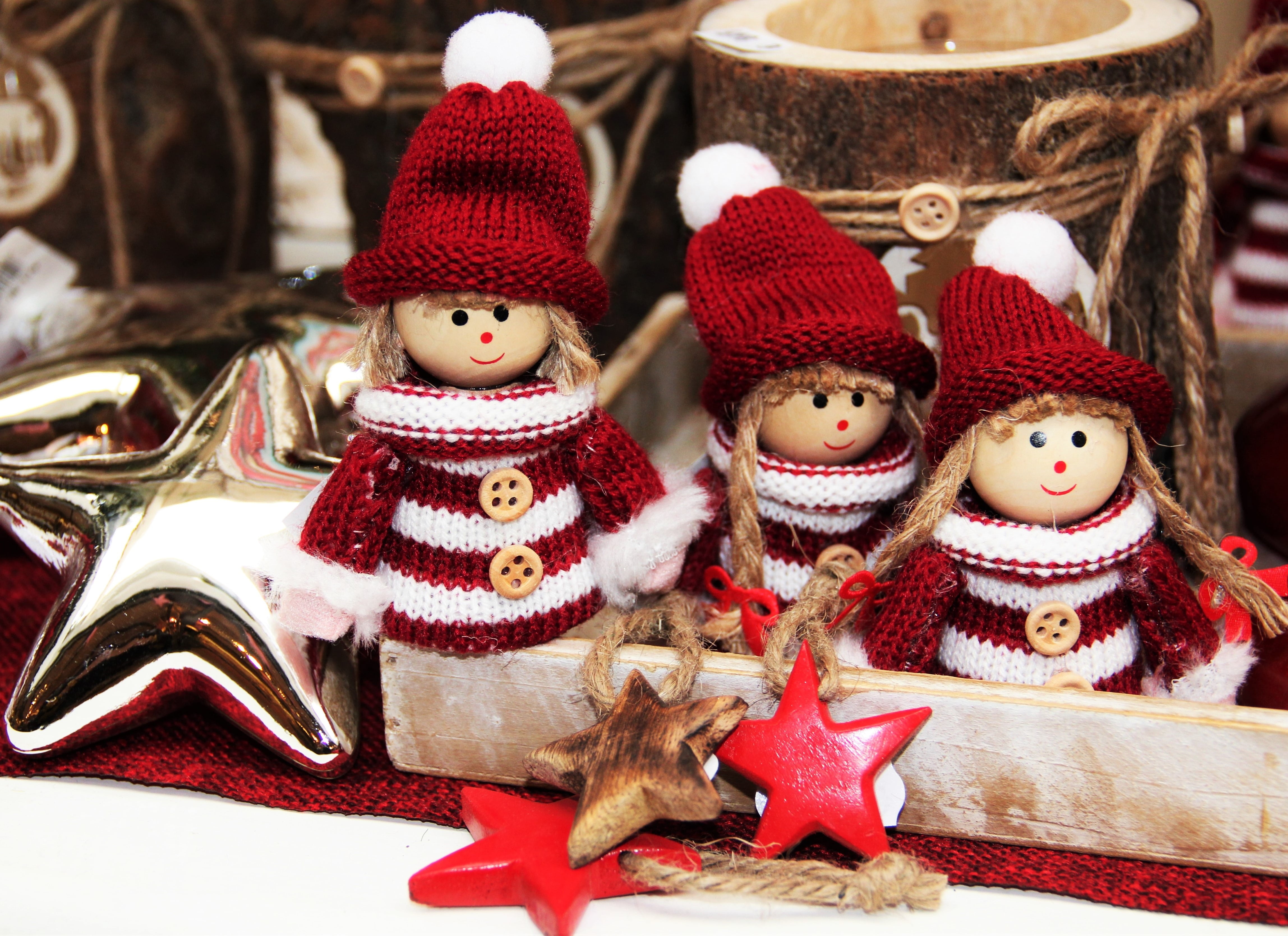 advent, girl, cultures, snowman, red, figures, knit, christmas decoration, before christmas, celebration, human representation, christmas time, creativity, HD Wallpaper