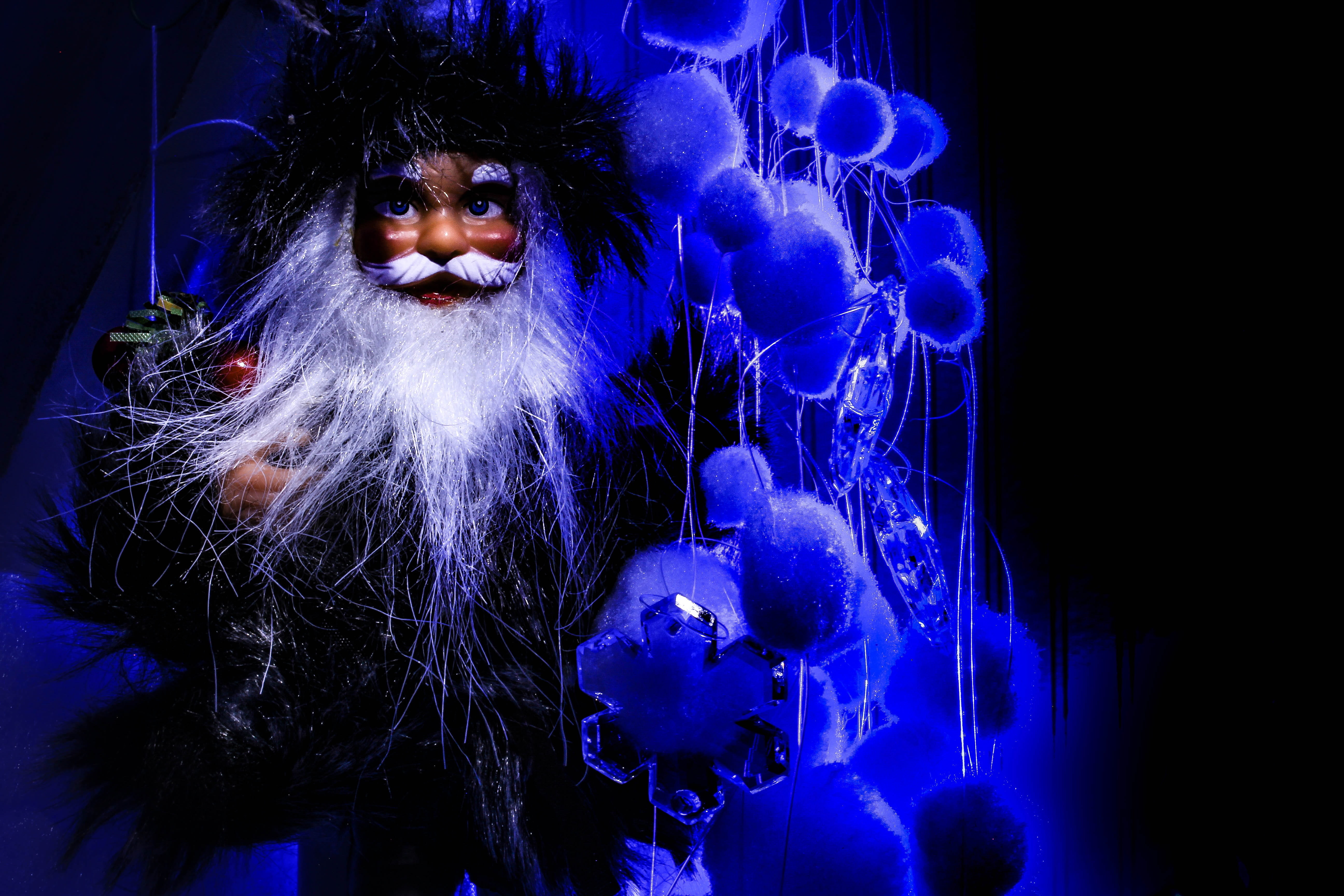celebration, christmas decoration, blue, christmas time, cute, christmas, illuminated, horror, representation, art and craft, indoors, fear, are, human representation, HD Wallpaper
