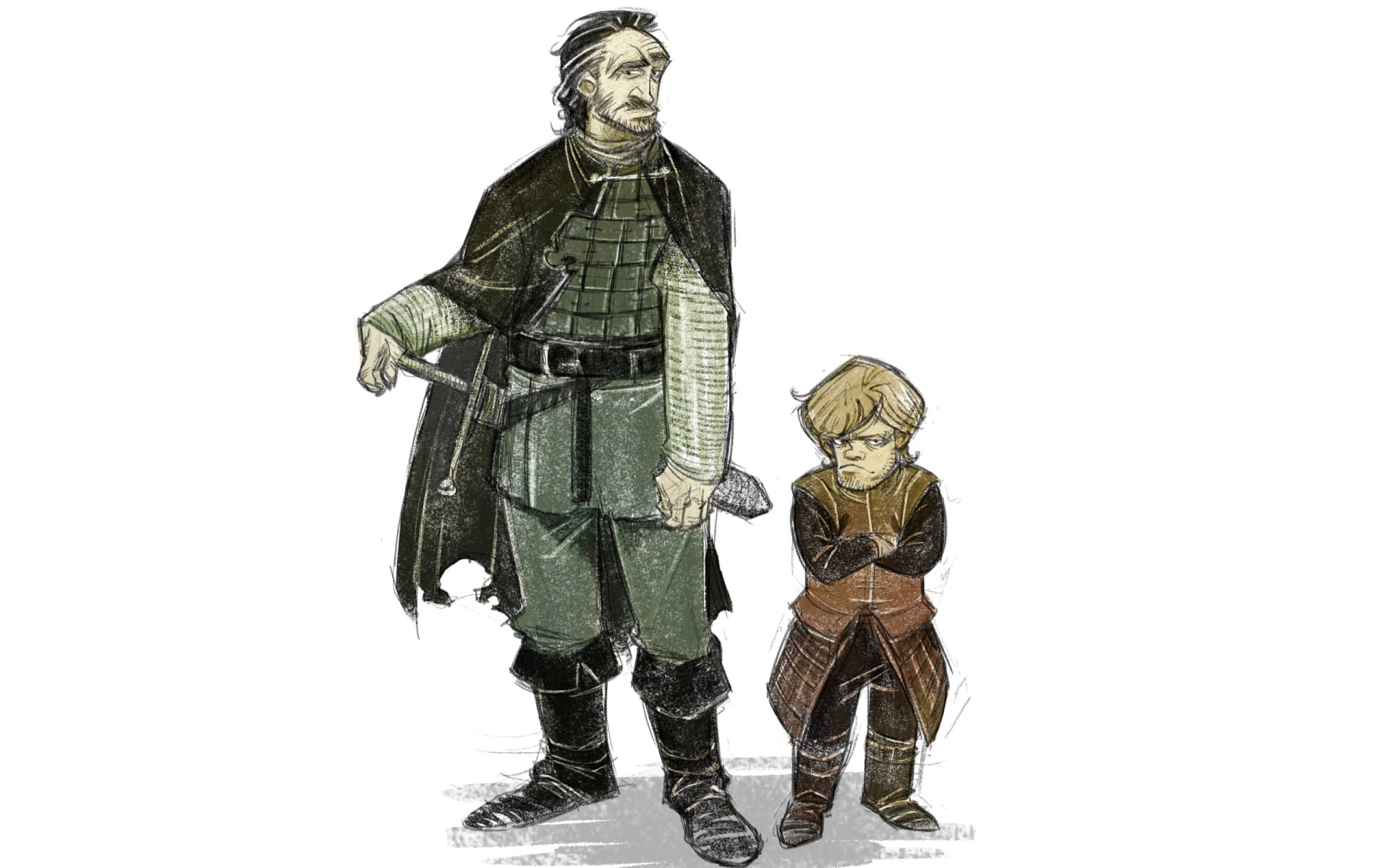 male likeness, Bronn, two, architecture, knight - person, Imp, cut out, A Song of Ice and Fire, sculpture, indoors, characters, studio shot, armed forces, HD Wallpaper