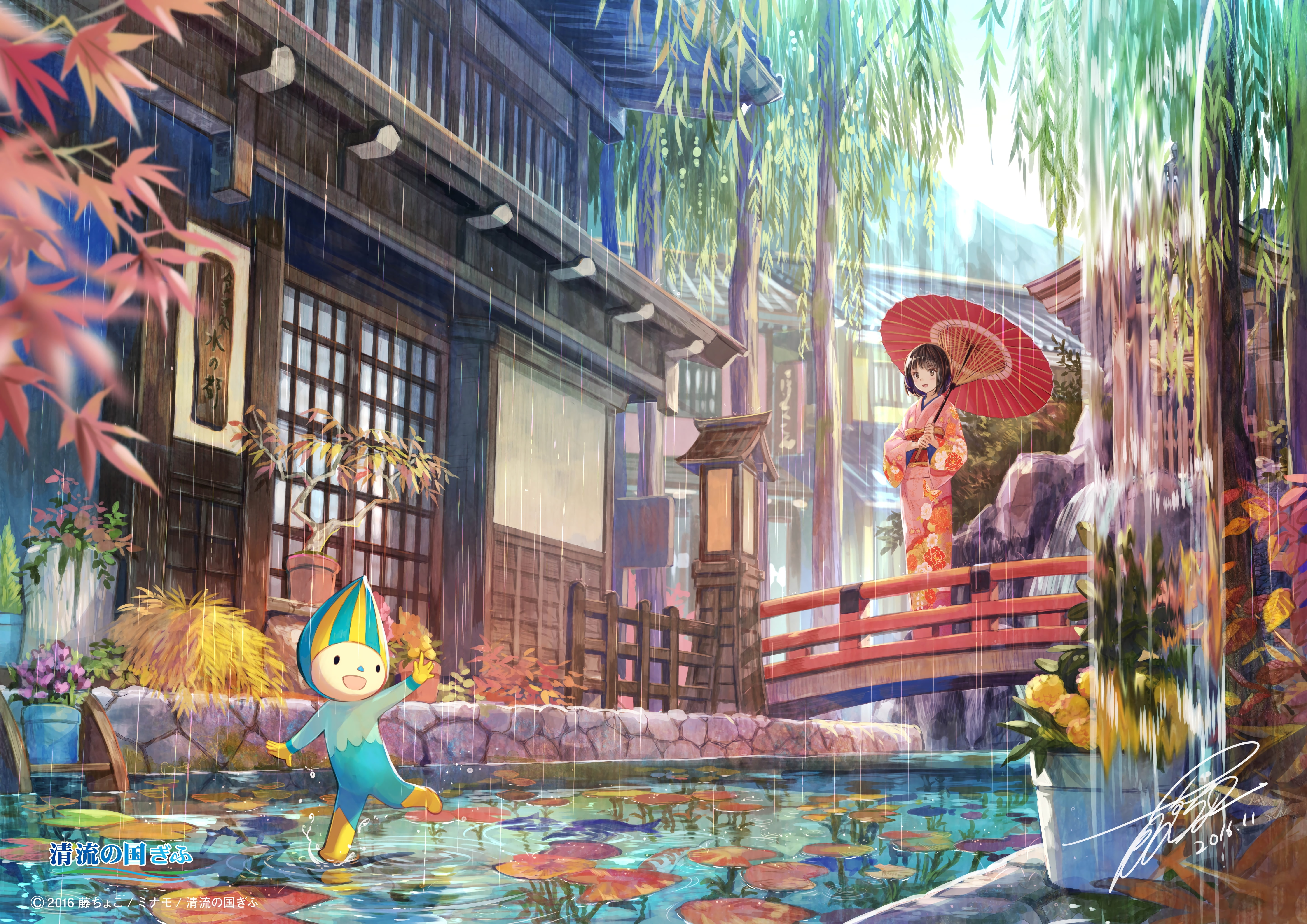 anime girl, building exterior, belief, male likeness, day, 5K, craft, creativity, traditional japanese house, kimono, Anime, art and craft, religion, sculpture, HD Wallpaper