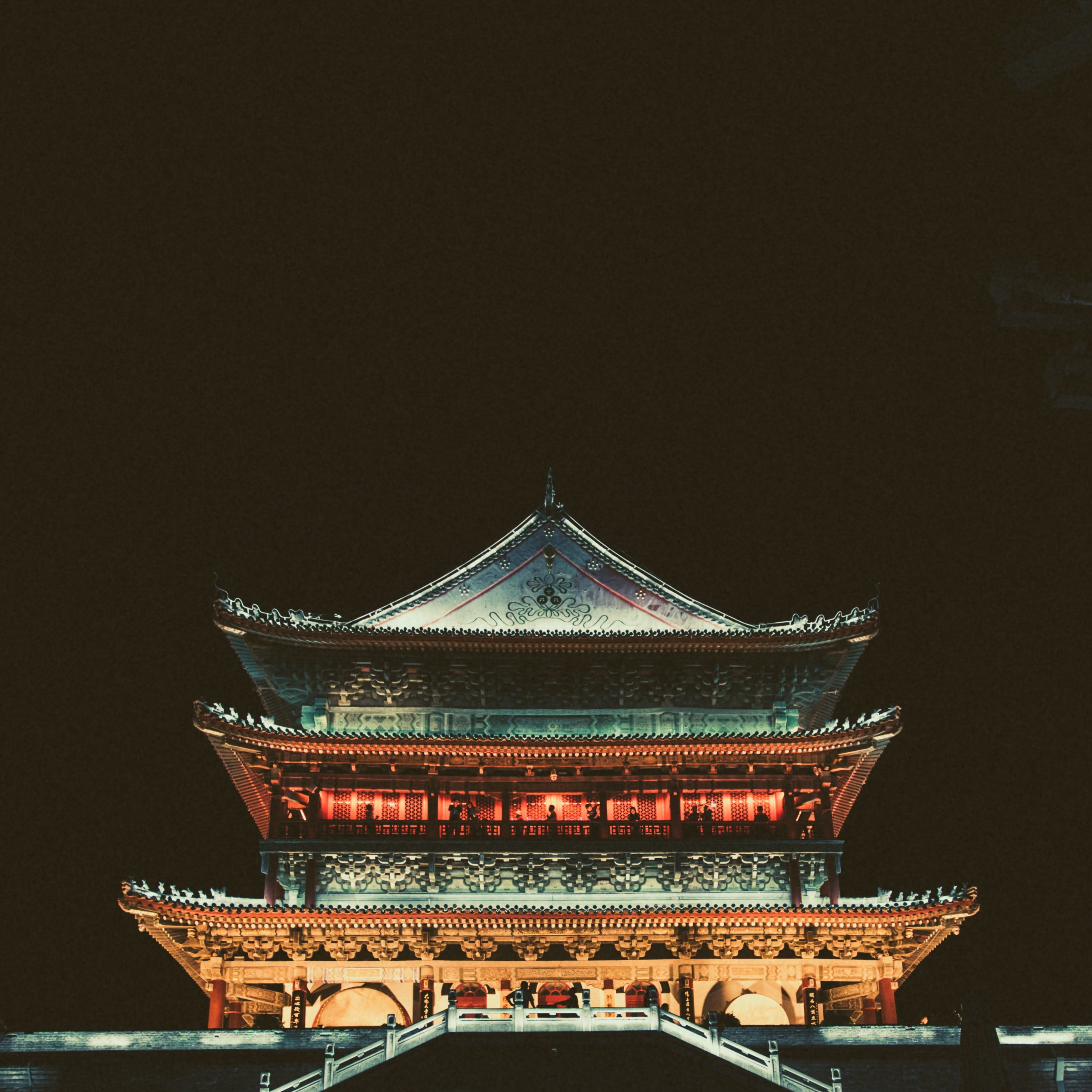 the past, 2K, classical style, place of worship, night, no people, travel, pagoda, ornate, built structure, religion, temple, building exterior, building, Phone HD Wallpaper