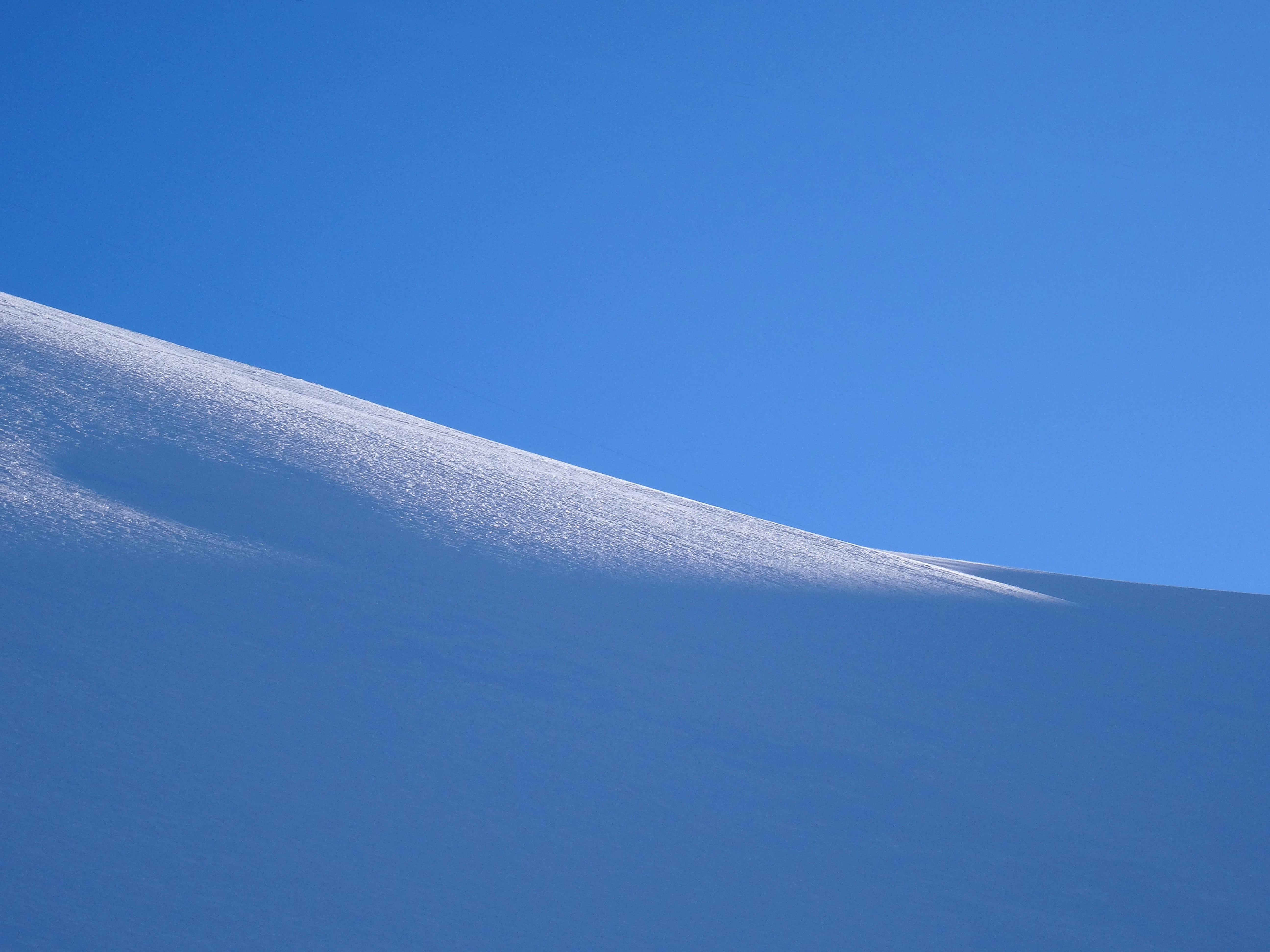 nature, clear Sky, scenics - nature, simplicity, no People, white, Mountain, Landscape, mountain peak, sunny, scenics, copy space, 5K, day, blue, white color, HD Wallpaper