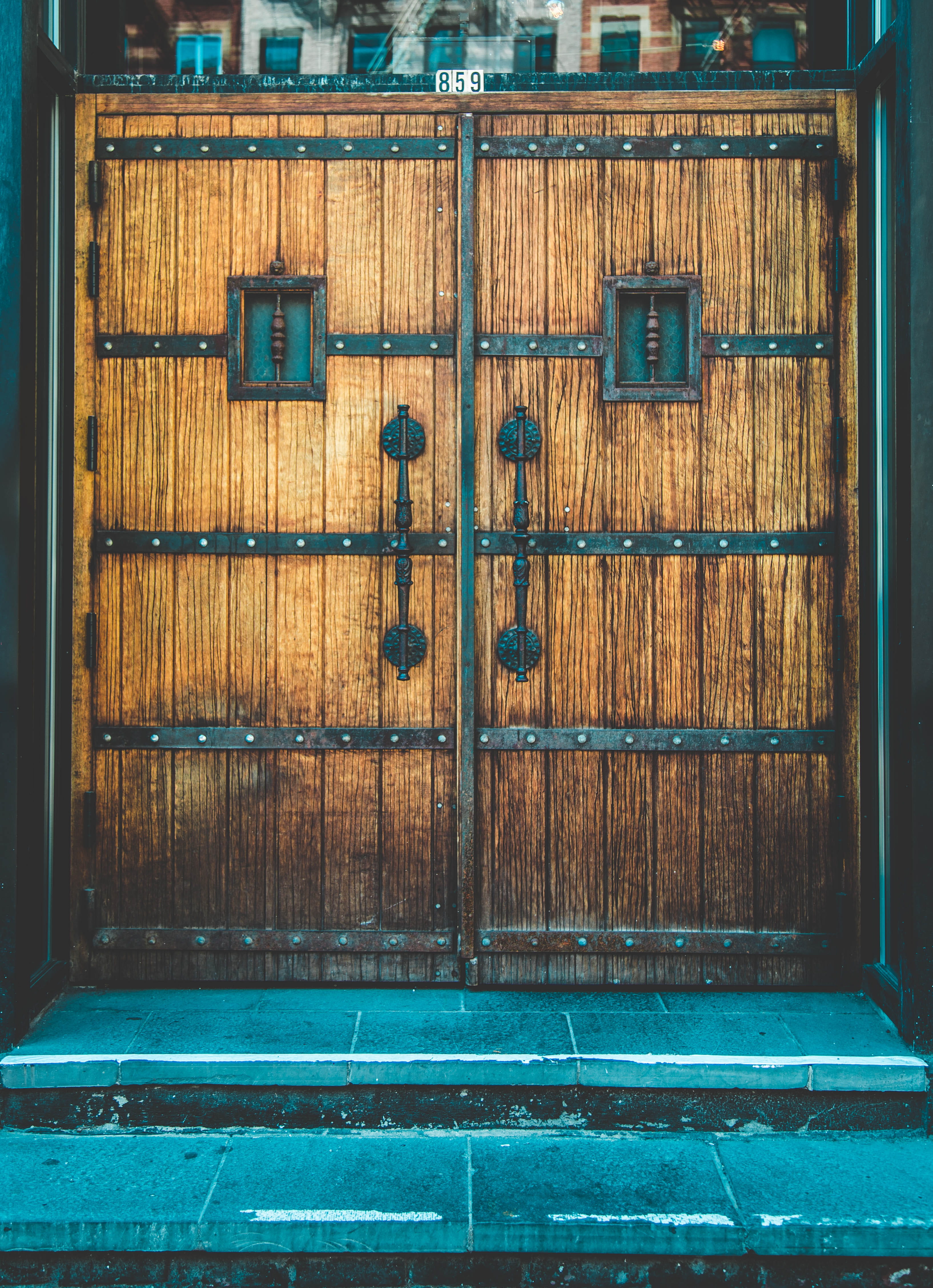 texture, doorway, day, window, architecture, design, entrance, no people, building exterior, big door, metal, wooden, hinges, safety, wood - material, antique, Phone HD Wallpaper