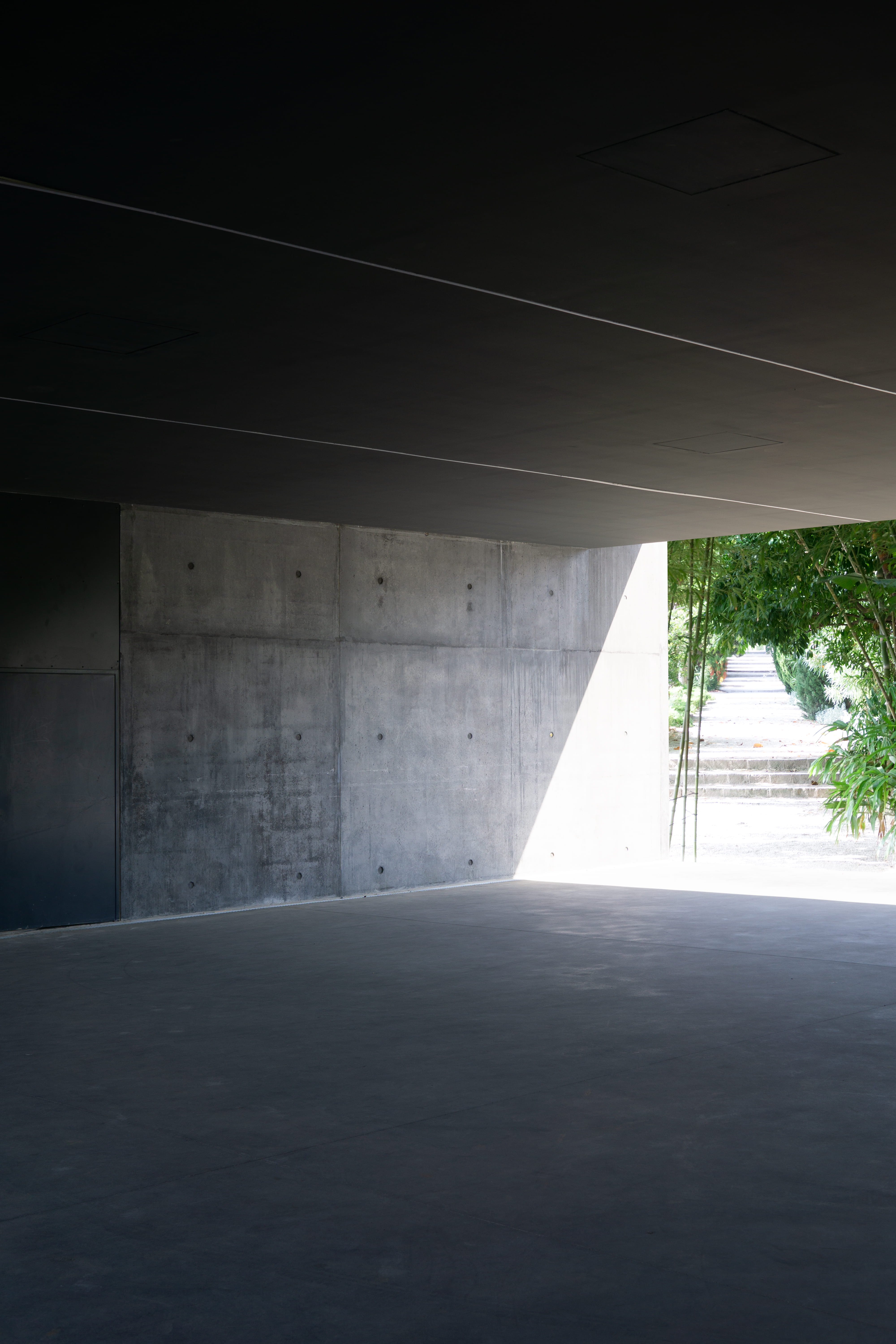 built structure, minimal, direction, bridge, tree, shadow, transportation, sunlight, clean, concrete, 5K, ceiling, no people, architecture, Phone HD Wallpaper