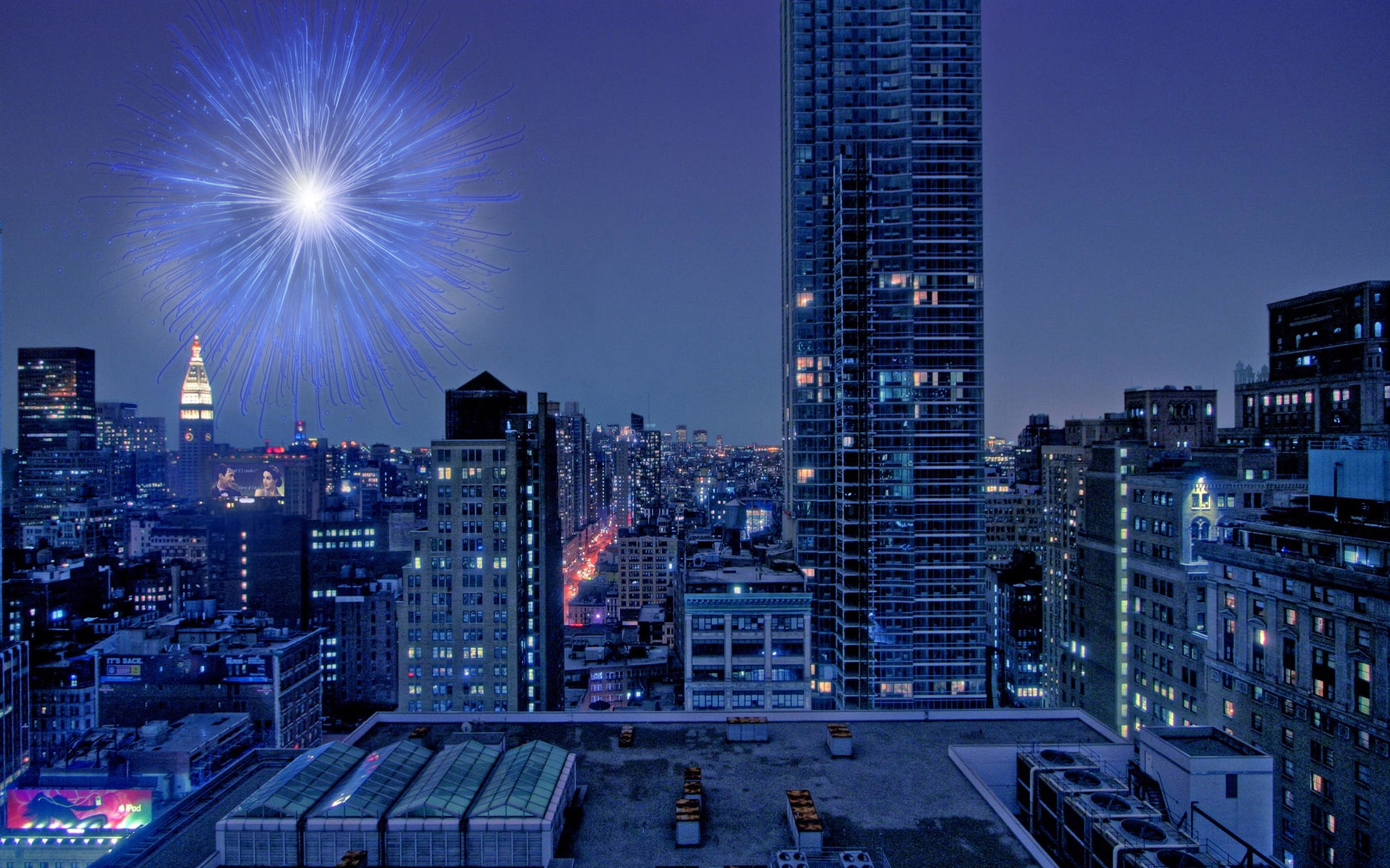 2K, hd, night, fireworks, fabulous, city, HD Wallpaper
