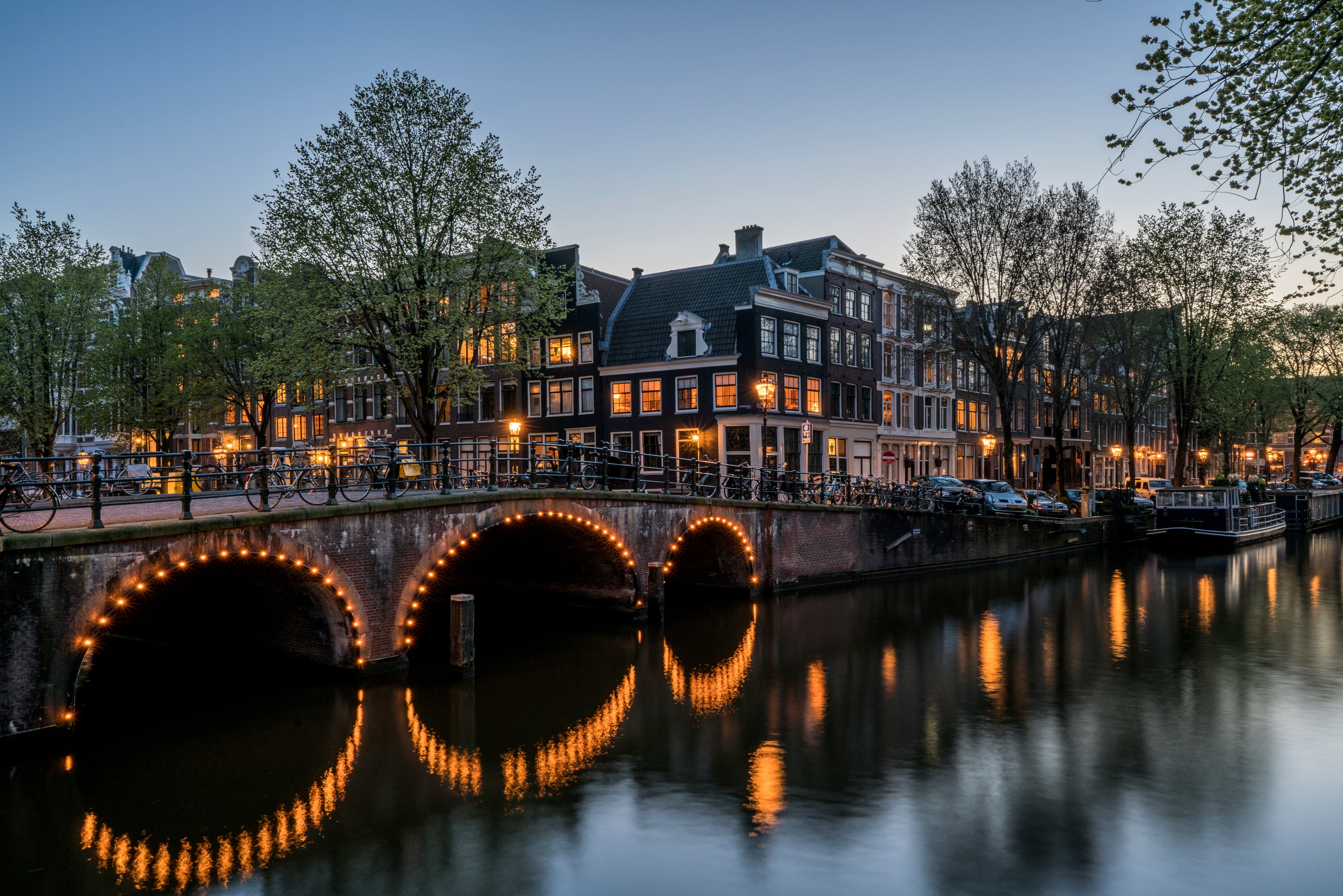 4K, street Light, row House, famous Place, sky, city Life, cultures, dutch Culture, structrues, transportation, built Structure, tourism, town, europe, HD Wallpaper