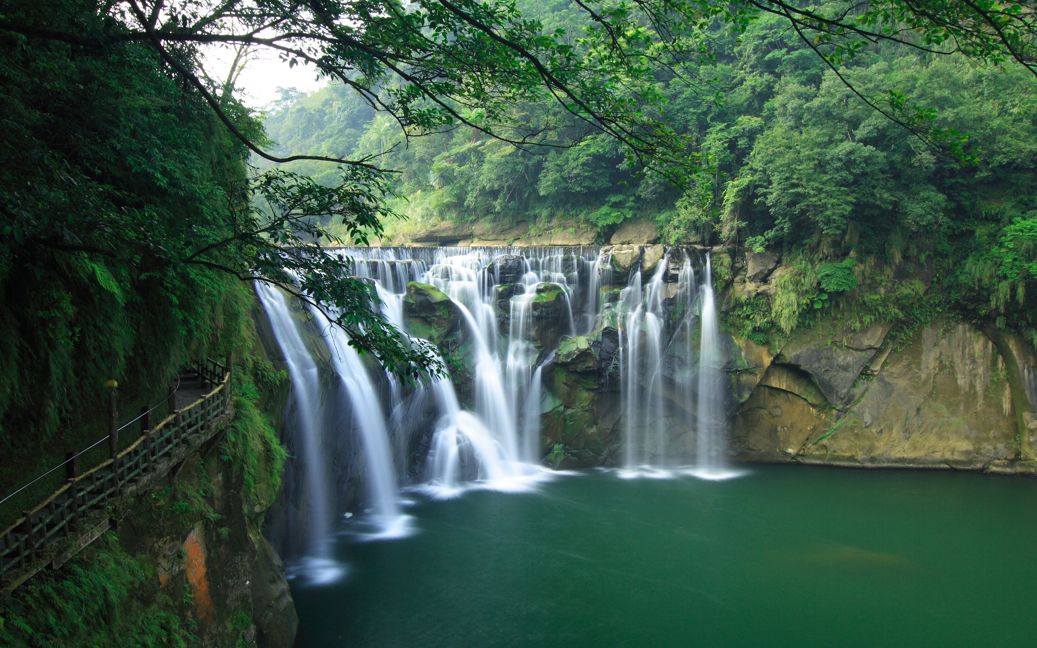 flowing, power in nature, reaches, falls, city, blurred motion, pingxi, motion, environment, day, non-urban scene, nature, plant, rainforest, district, HD Wallpaper