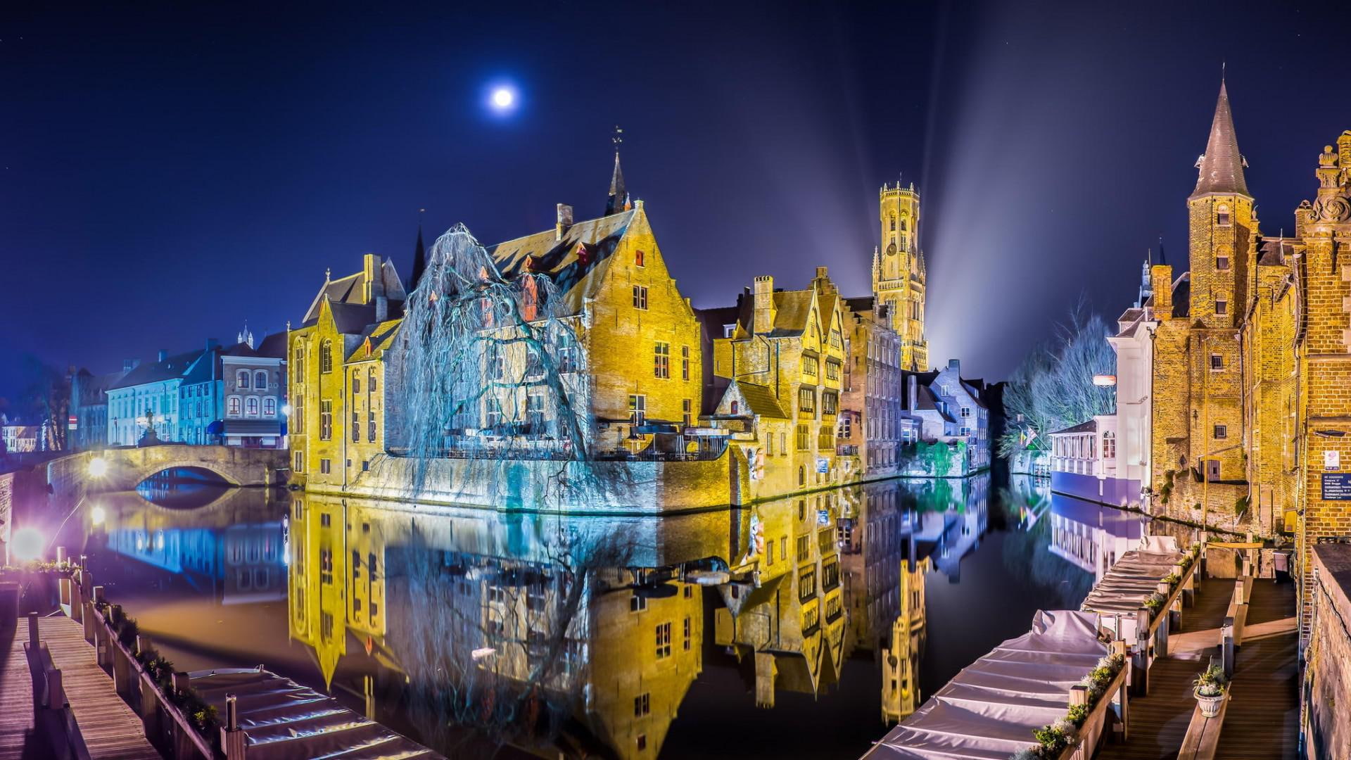 belgium, bruges, cityscape, world, 1080P, panorama, HD Wallpaper