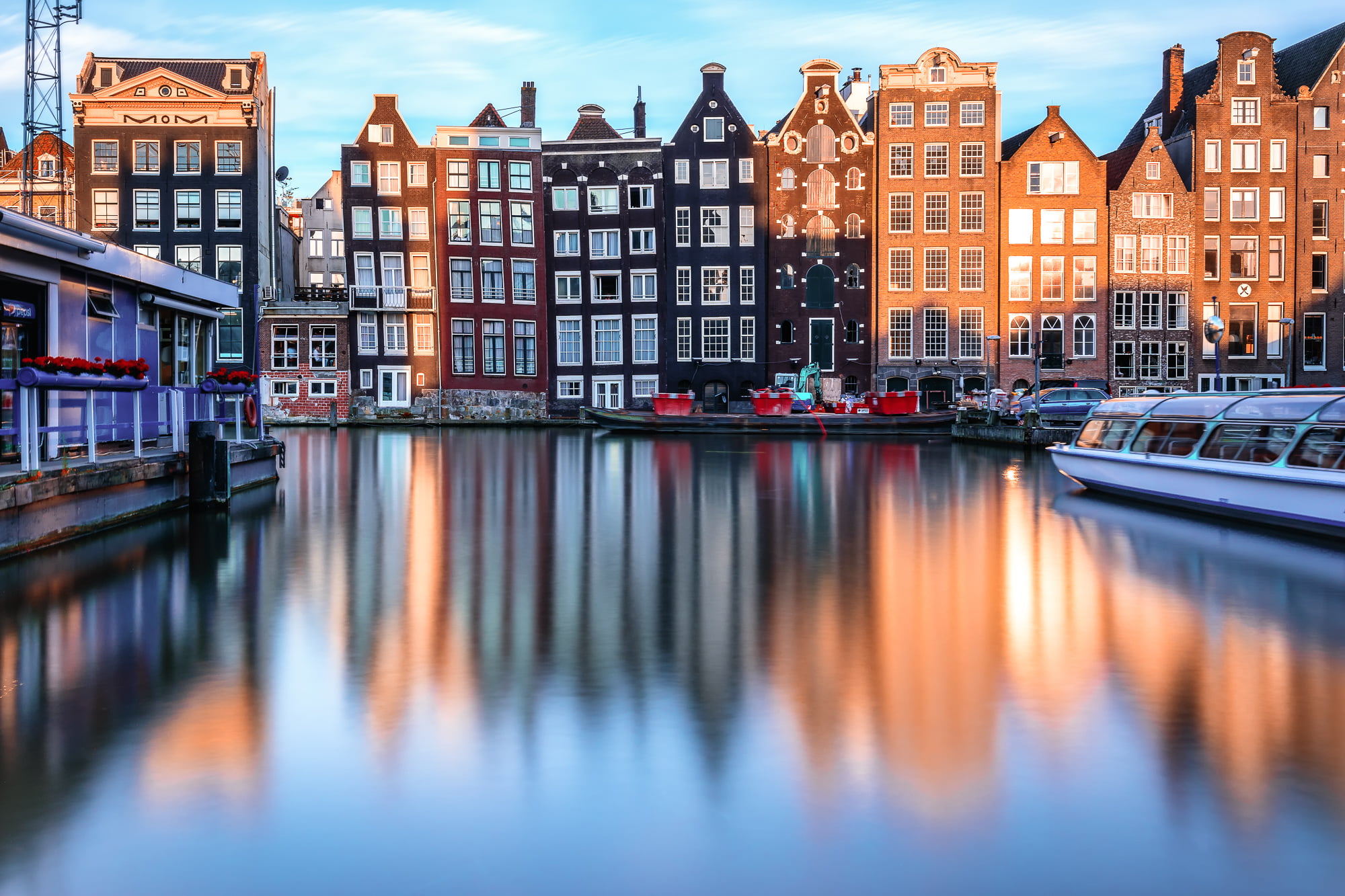 history, Nikon, city, urban Scene, dutch Culture, Amsterdam, brown, concrete, Upright, Damrak, water, cityscape, body of water, 1080P, near, canal, buildings, HD Wallpaper