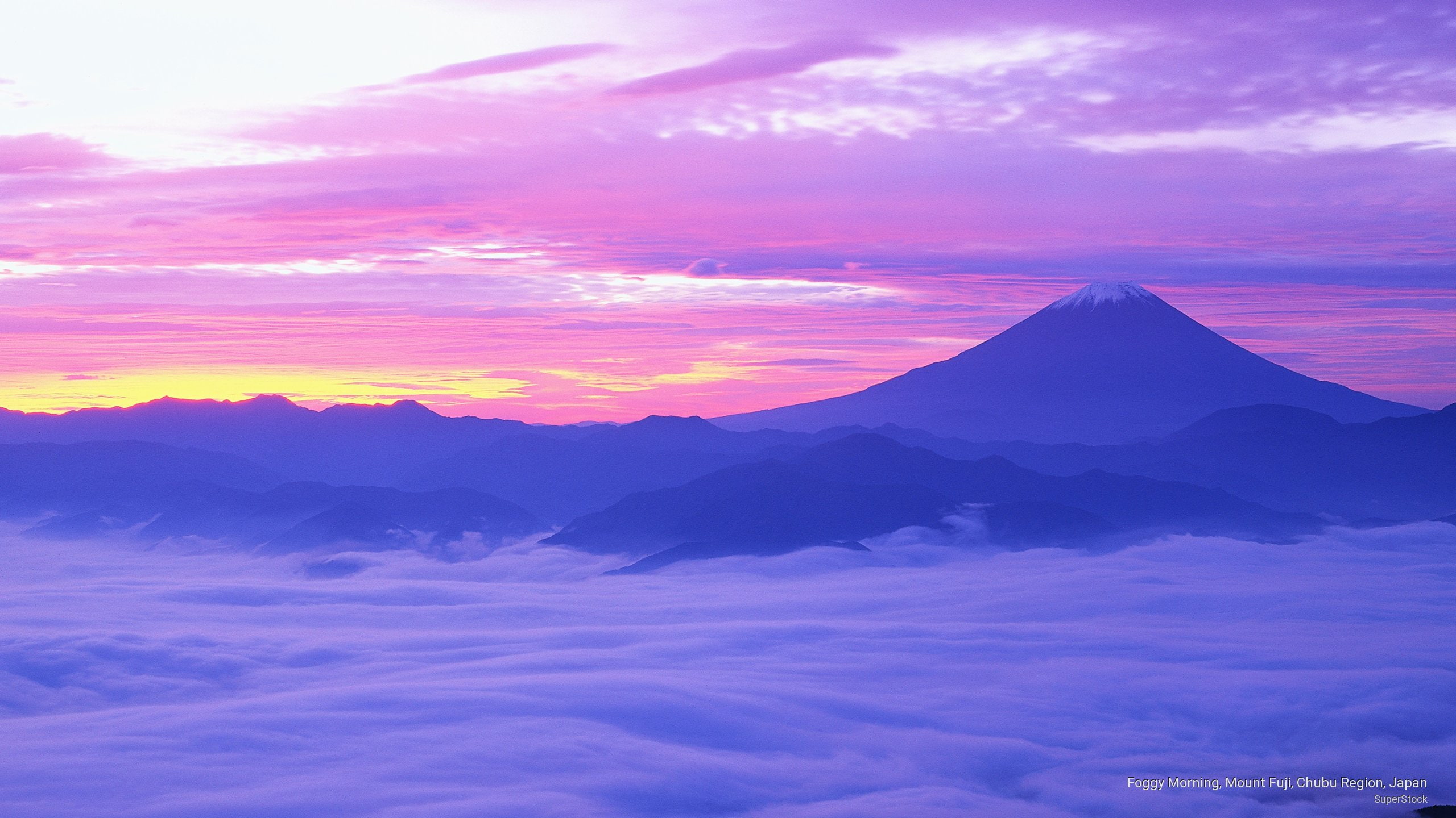region, Mountains, 2K, fuji, chubu, foggy, morning, japan, mount, HD Wallpaper