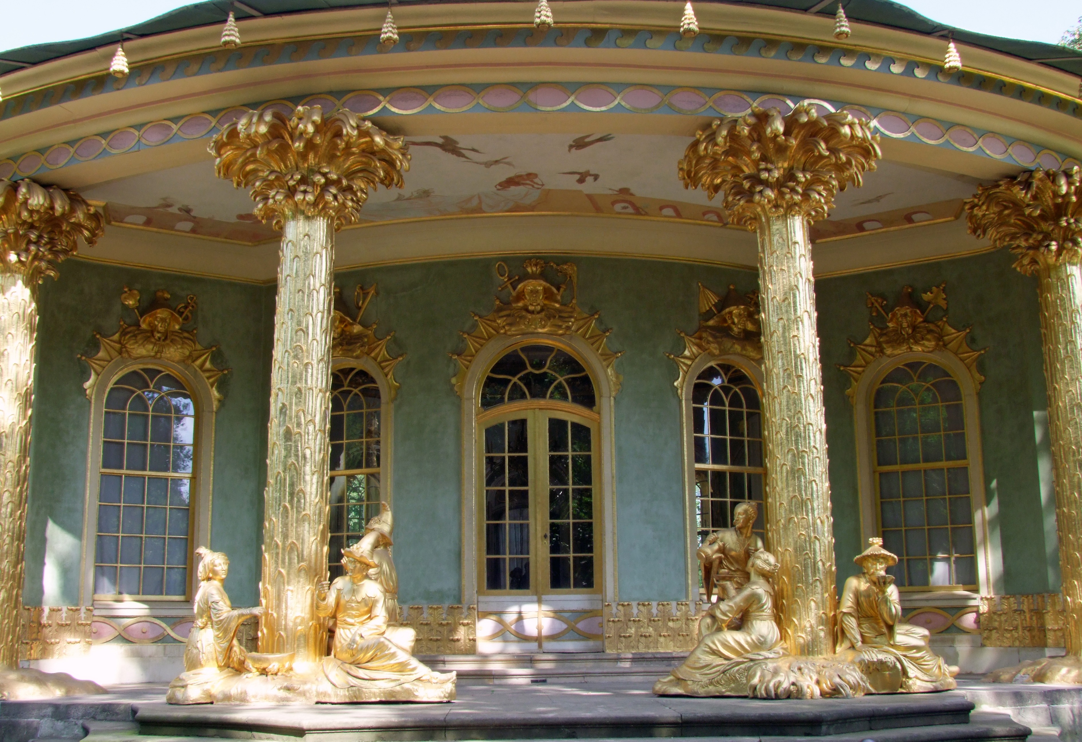 ornate, outdoors, 2K, building exterior, park sanssouci, nature, architecture, history, the past, representation, chinese home, art and craft, creativity, HD Wallpaper
