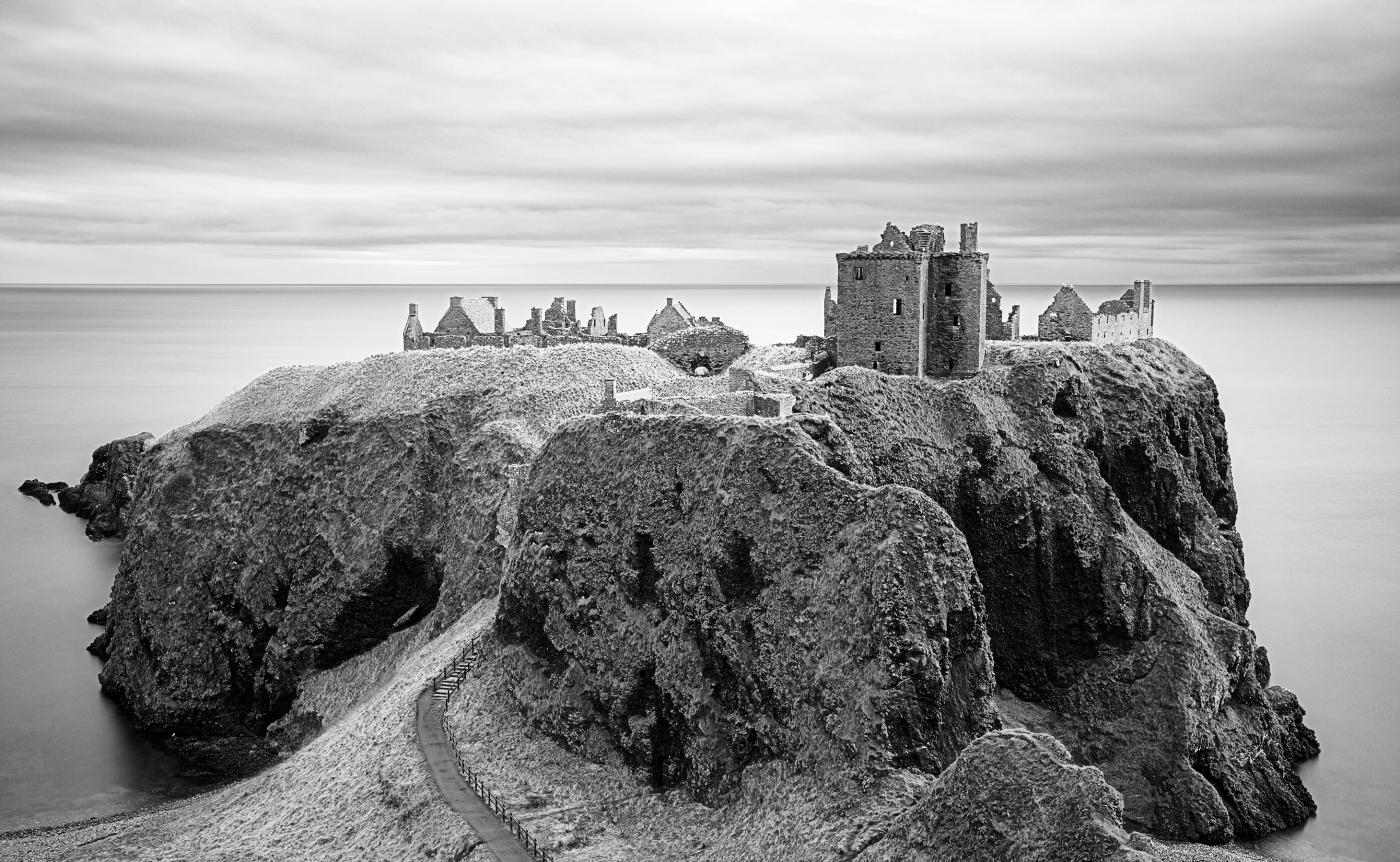Distance, longexposure, Elegance, water, unitedkingdom, dunnottarcastle, photo, lightanddark, aberdeenshire, scenics - nature, naturehappens, Tranquil, HD Wallpaper
