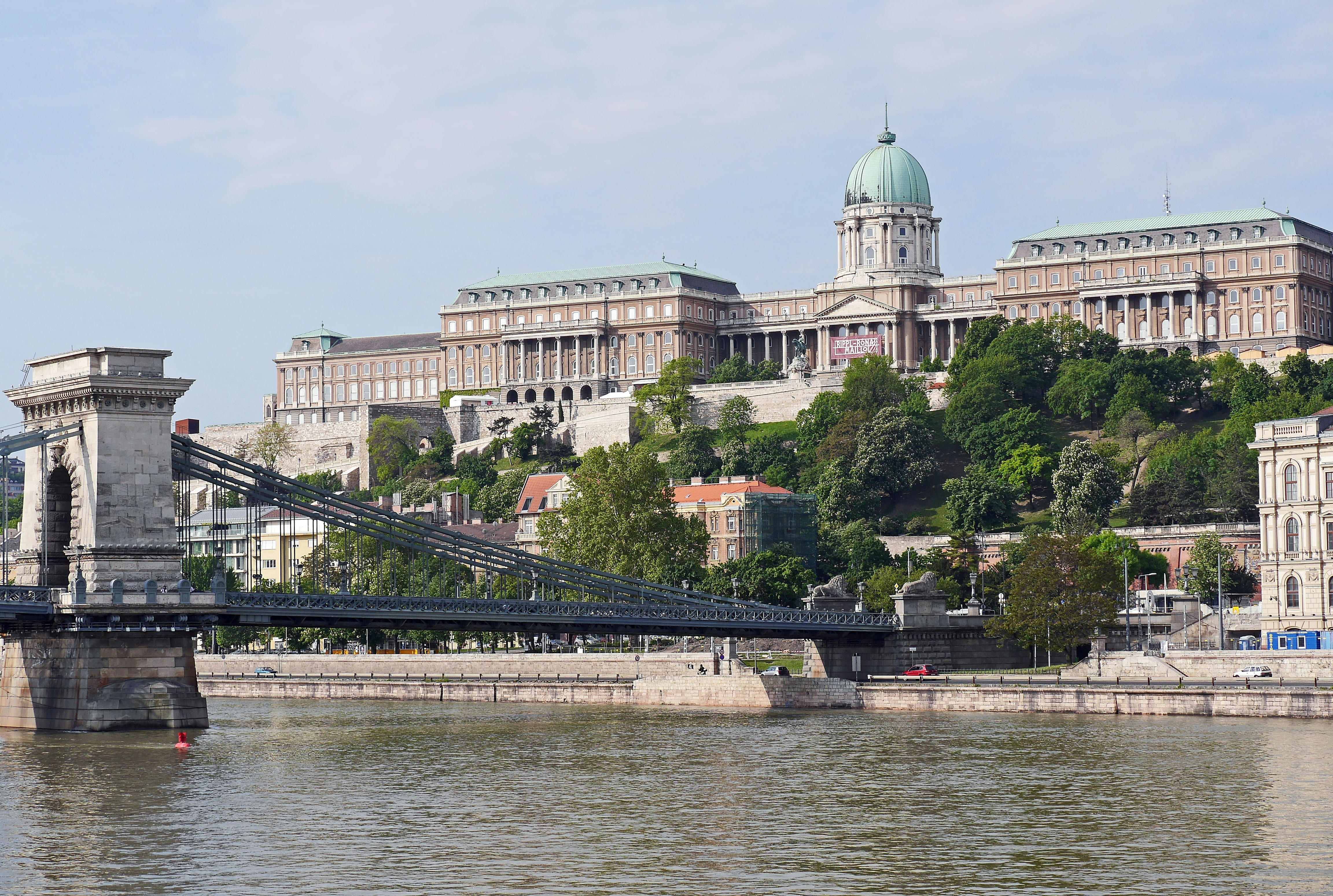 bridge - man made structure, water, no people, landmark, cityscape, hungary, sky, Budapest, government, castle, connection, capital, river, bridge, 4K, HD Wallpaper