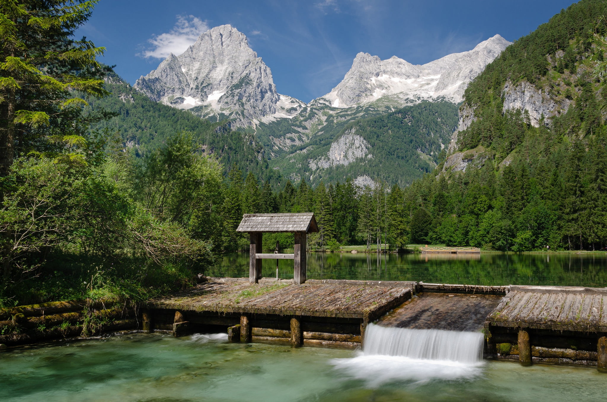 Lake Sheerwater, Arbitration Weiher Lake, Austria, forest, Alps, lake, Upper Austria, 1080P, Hinterstoder, mountains, HD Wallpaper