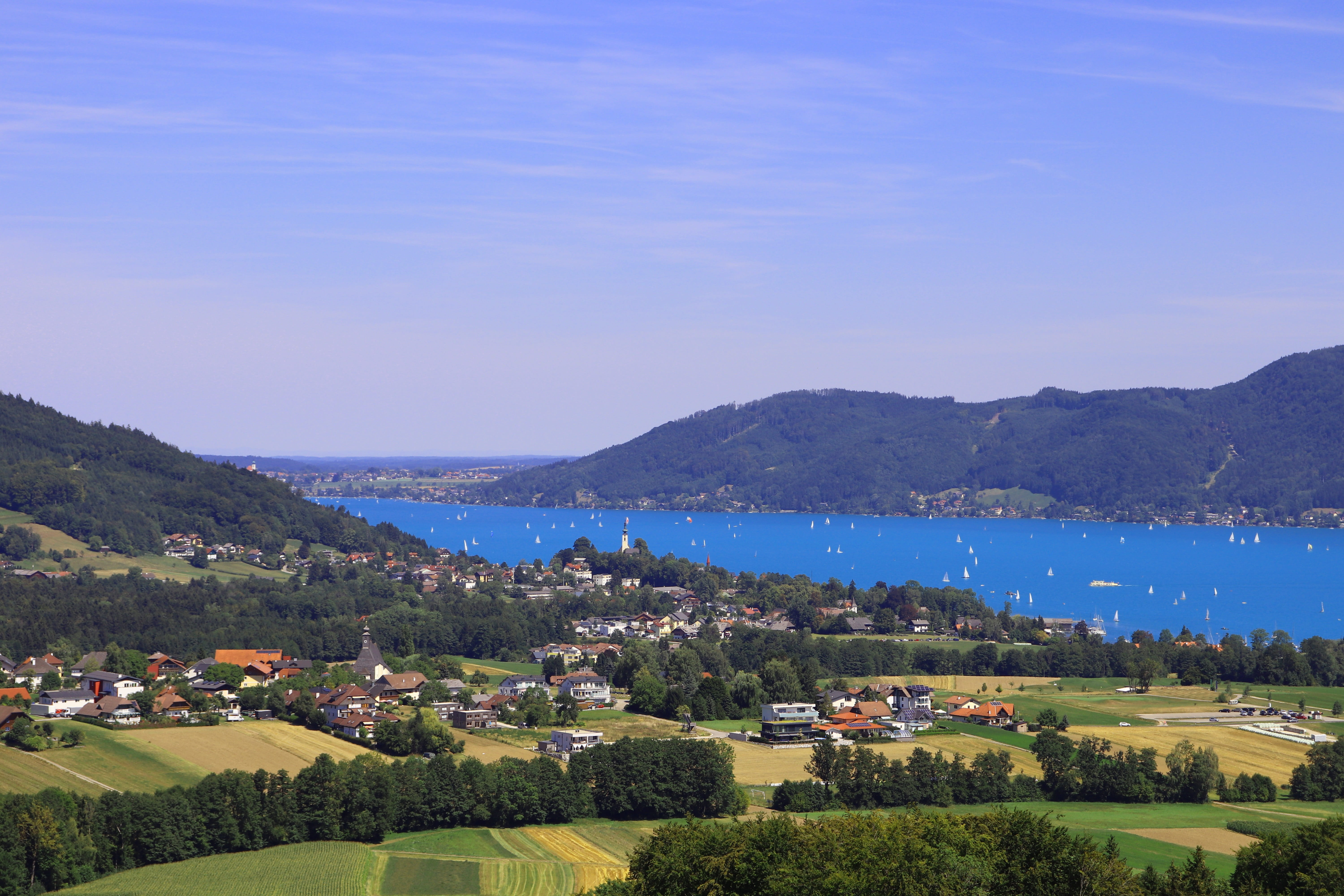 no people, tranquility, mountains, lake, scenics - nature, architecture, view, nature, environment, kronberg, sky, village, mountain, mountain range, building exterior, HD Wallpaper