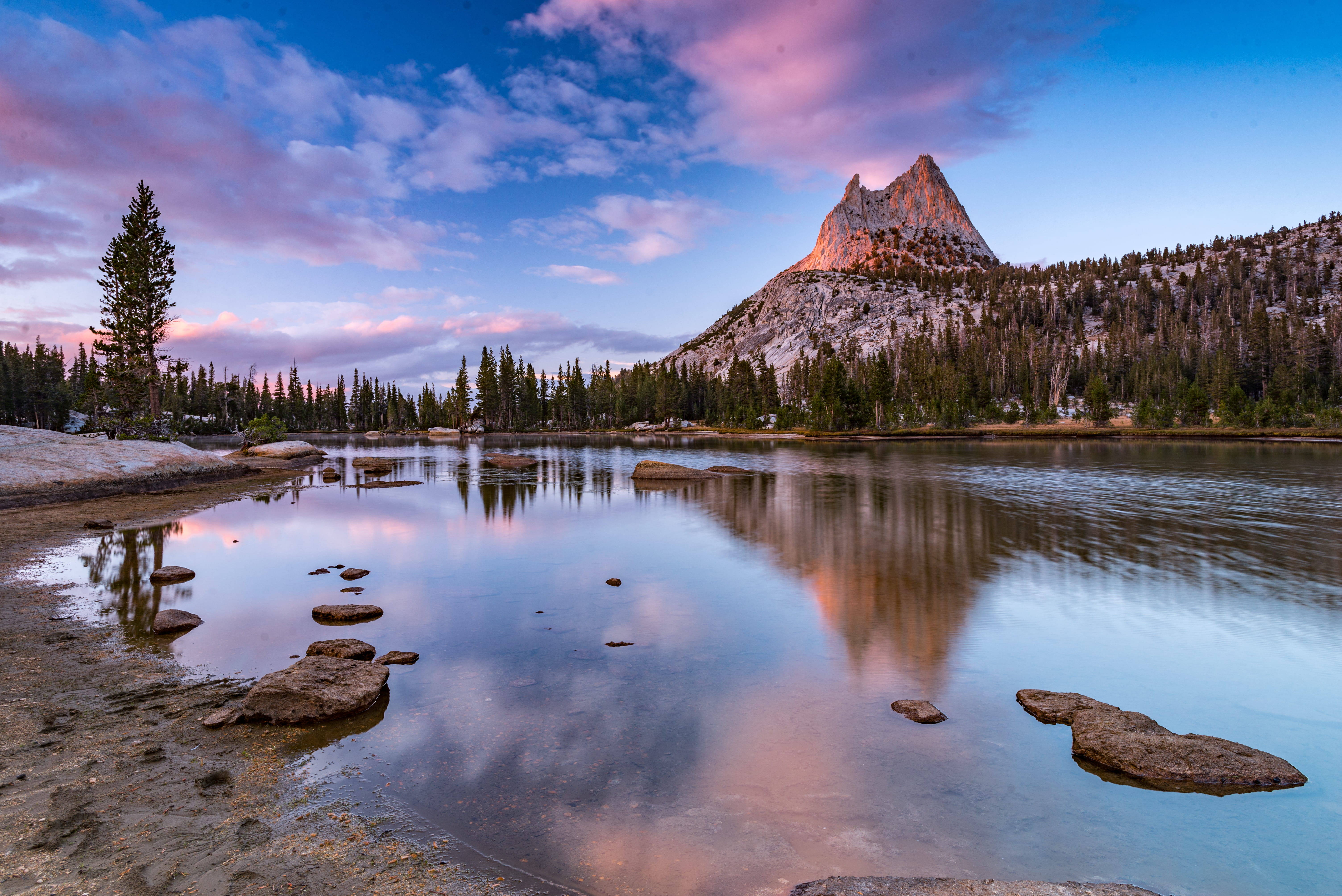 mountain range, lake, cathedral lake, upper cathedral lake, solid, scenics - nature, forest, tranquility, formation, national park, reflection lake, non-urban scene, HD Wallpaper