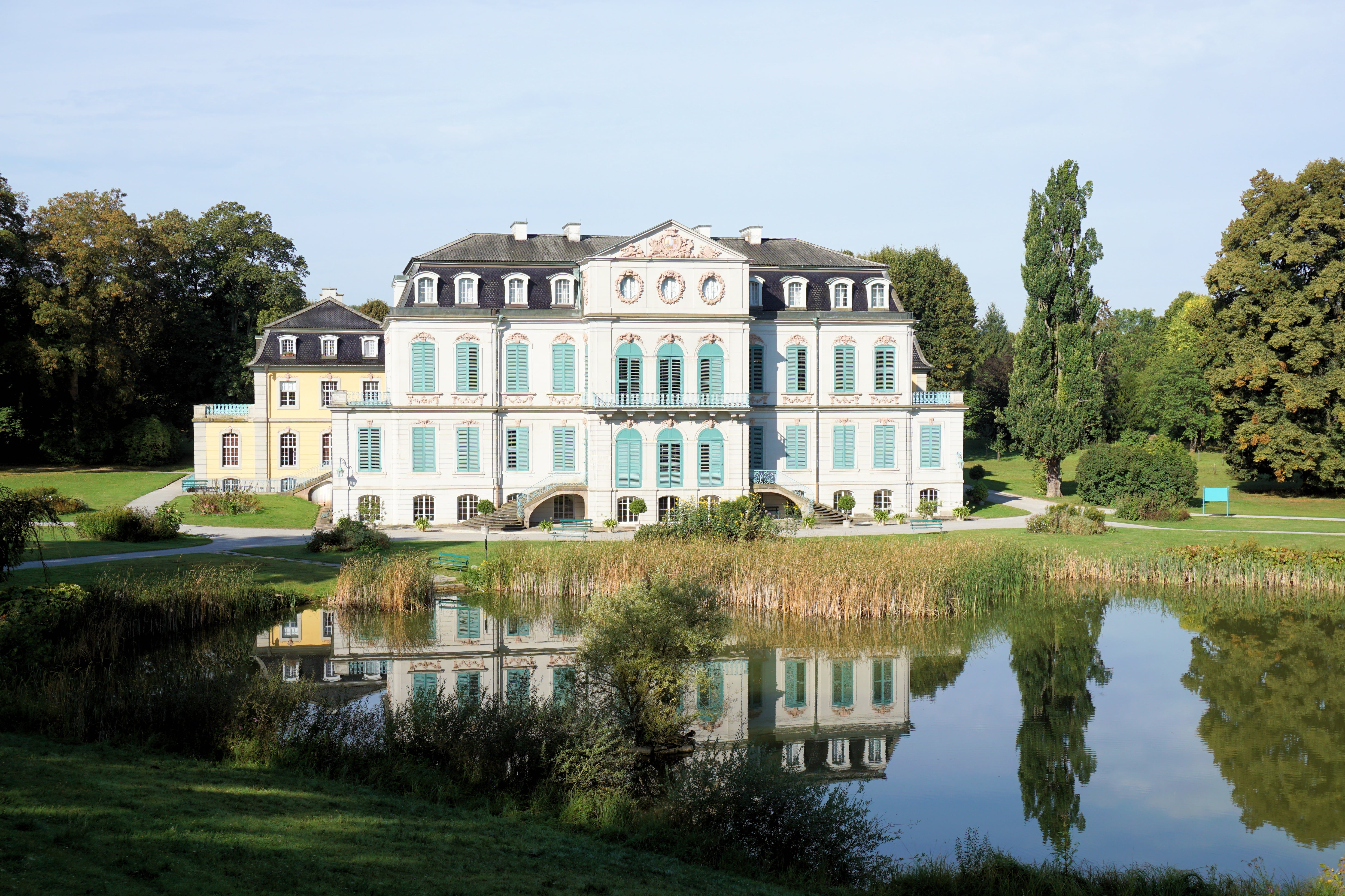 white, black, grass, mansion, reflection, house, architecture, gorgeous, body, upper class, pond, lake, beside, residence, wealth, property, built structure, HD Wallpaper