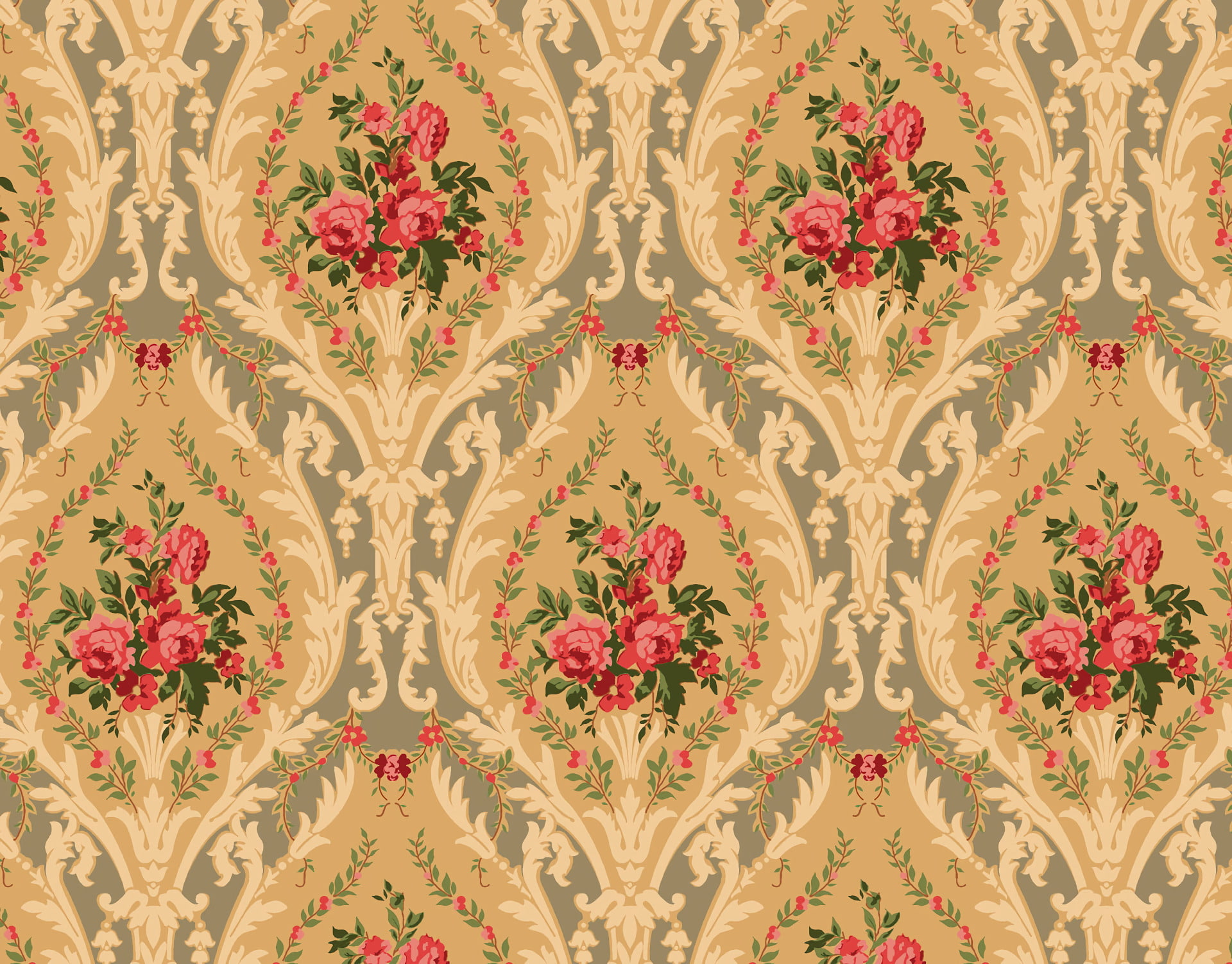 Pattern, Design, Victorian, 1080P, Abstract, Flower, HD Wallpaper