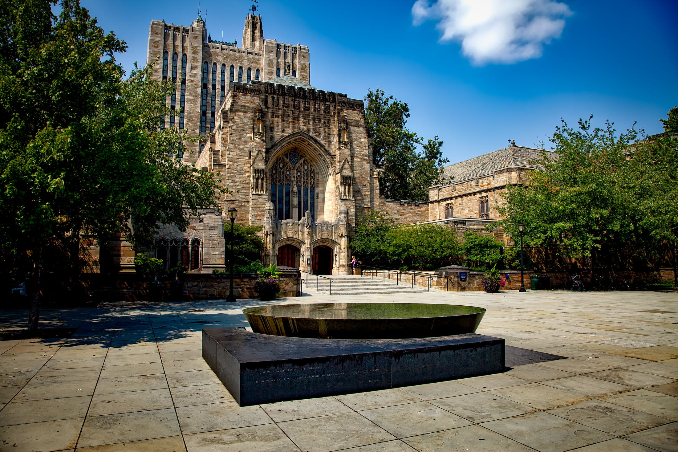 place of worship, old, footpath, education, nature, schools, landmarks, the past, religion, cathedral, history, connecticut, hdr, famous Place, tree, architecture, HD Wallpaper