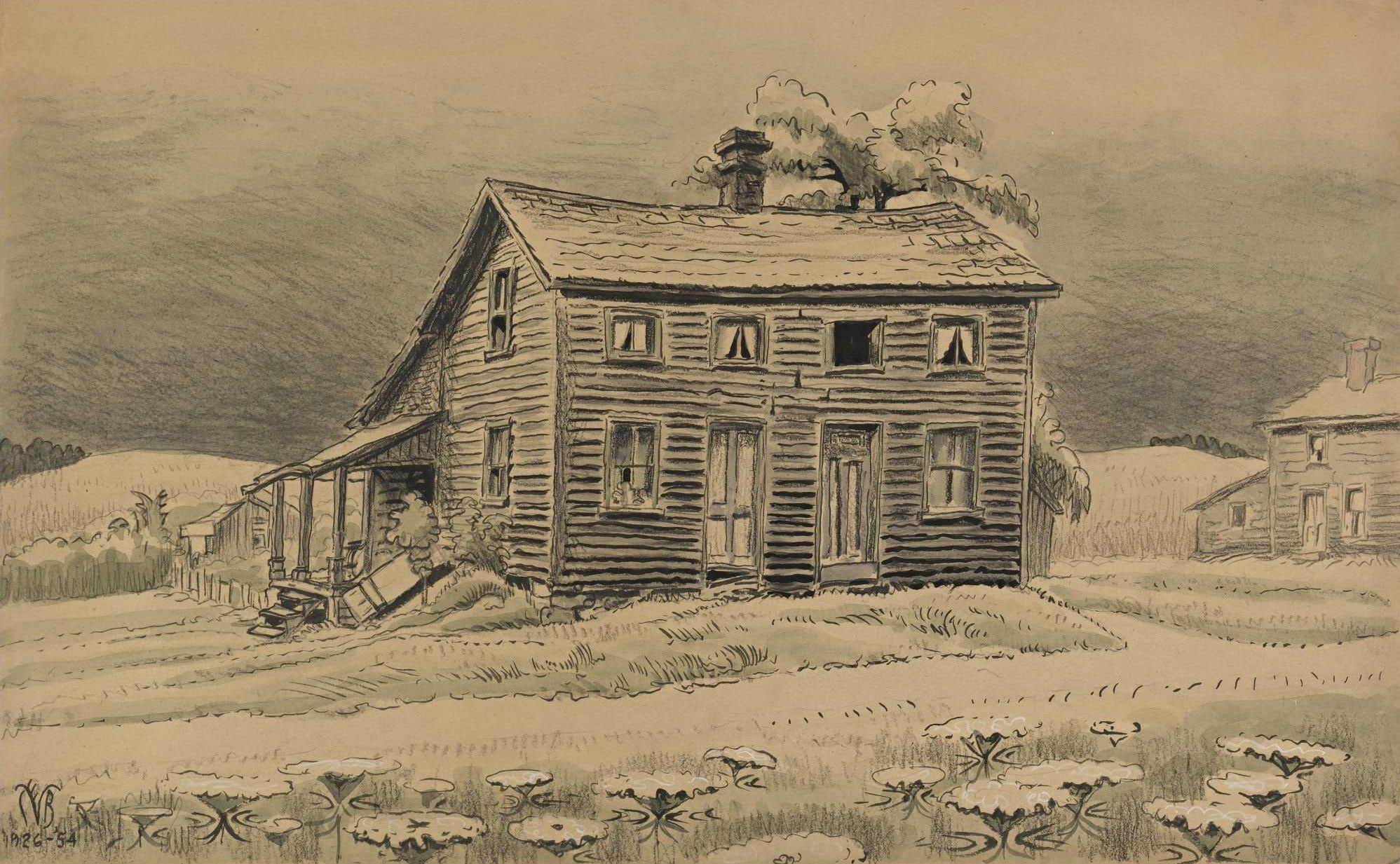 Charles Ephraim Burchfield, Lonely House, house, 1080P, HD Wallpaper
