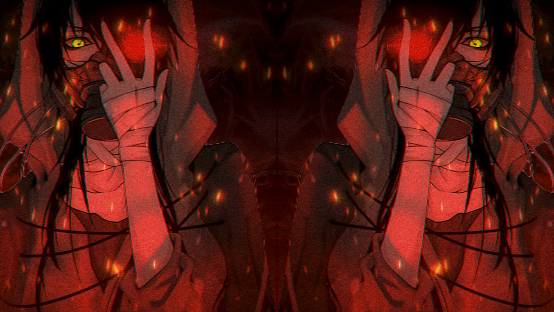 Triste, matiastep, Riddim Dubstep, 1080P, Red (character), red, anime boys, dubstep, fire, anime, HD Wallpaper