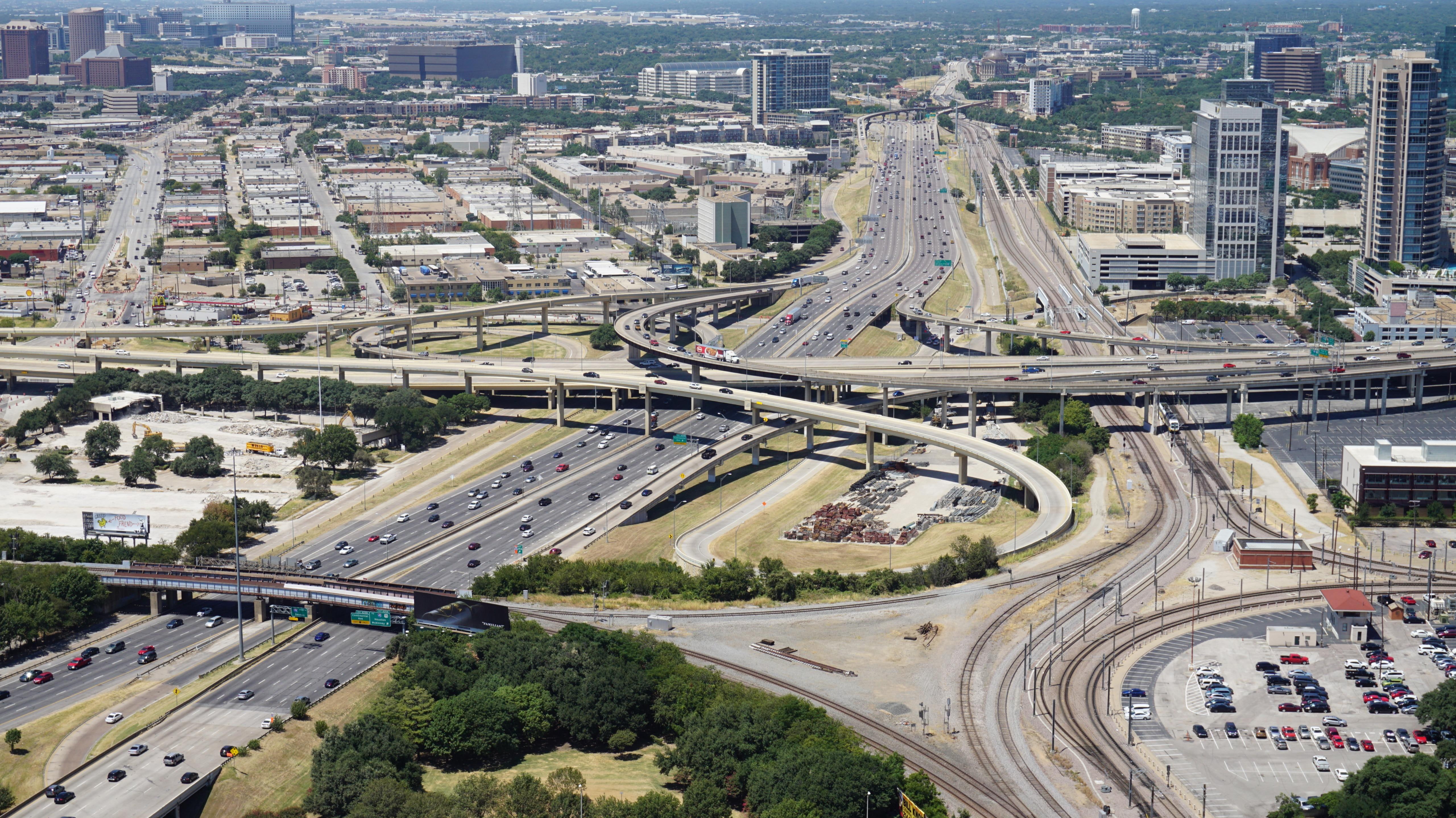 texas, aerial photography, interchange, overpass, dallas, controlled access highway, 5K, united states, traffic, america, intersection, junction, highway, HD Wallpaper