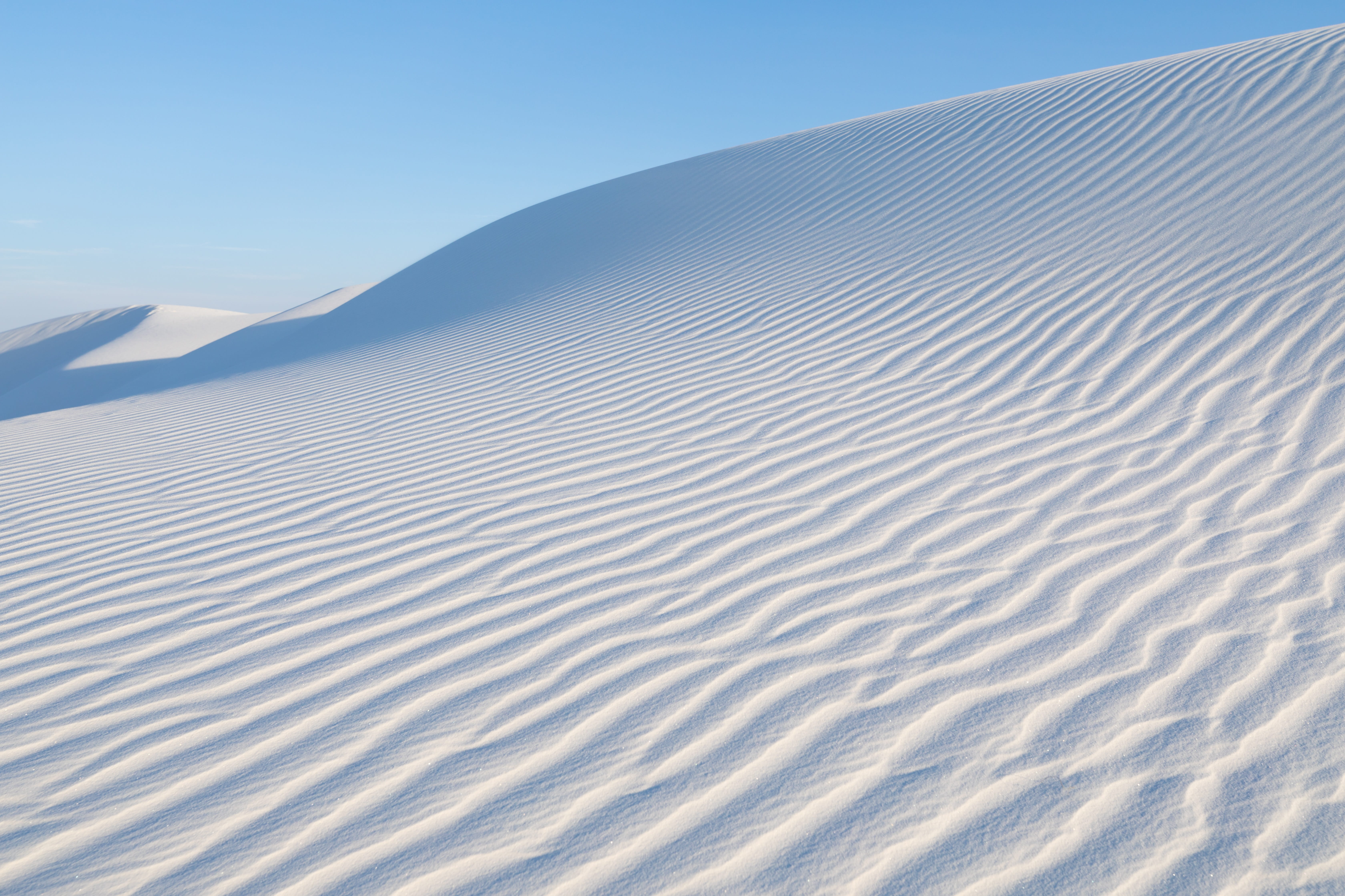 outdoors, pattern, wave pattern, nature, late afternoon light, land, white sands, scenics - nature, arid climate, clear sky, sand, day, no people, nm, tranquility, HD Wallpaper