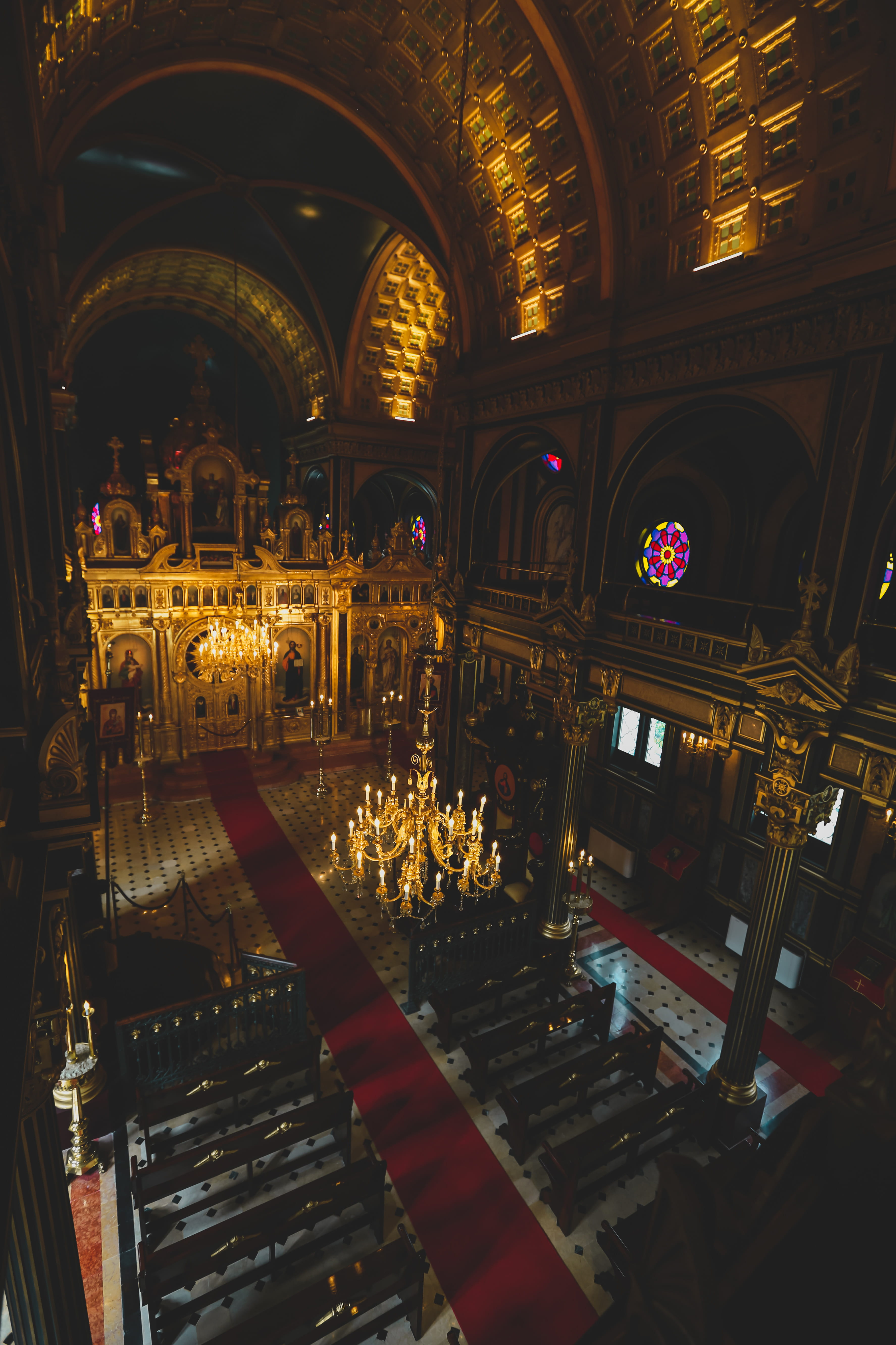 no people, photo, church, catholic, spirituality, indoors, wooden bench, building, illuminated, luxury, built structure, chandelier, church building, religion, Phone HD Wallpaper