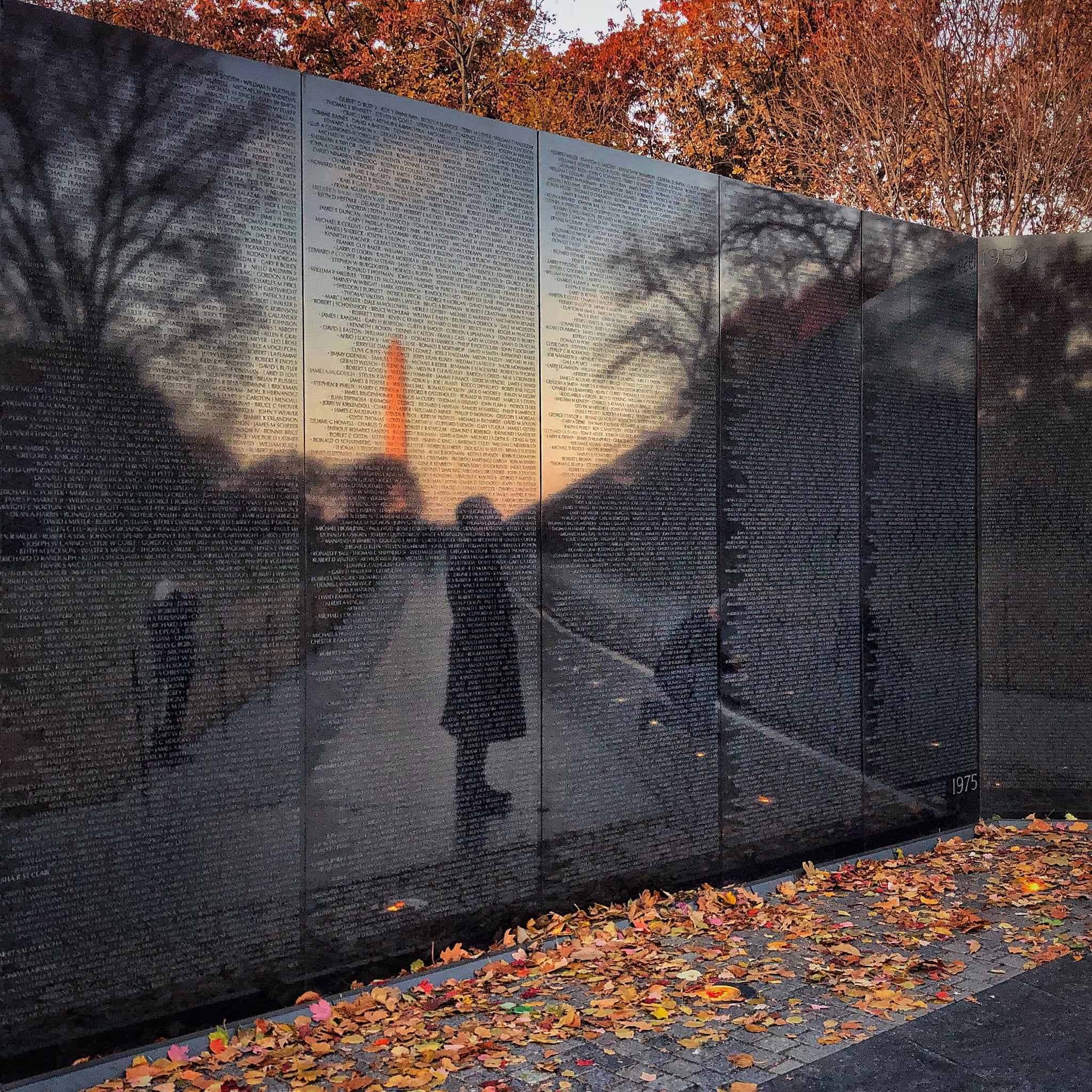 1080P, Vietnam Veterans Memorial, Washington, D.C., monument, fall, Phone HD Wallpaper