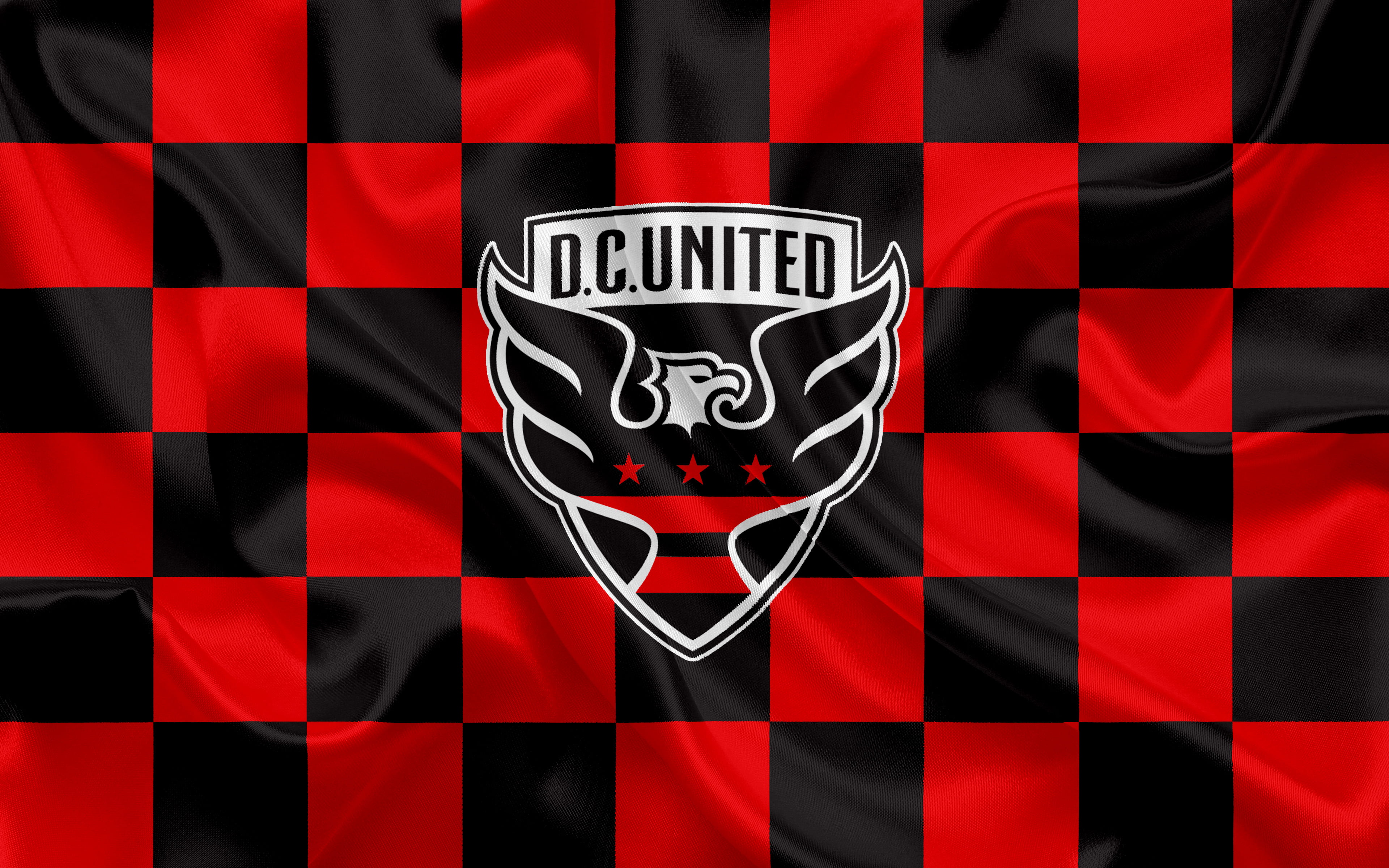 4K, Logo, Emblem, Soccer, MLS, D.C. United, HD Wallpaper