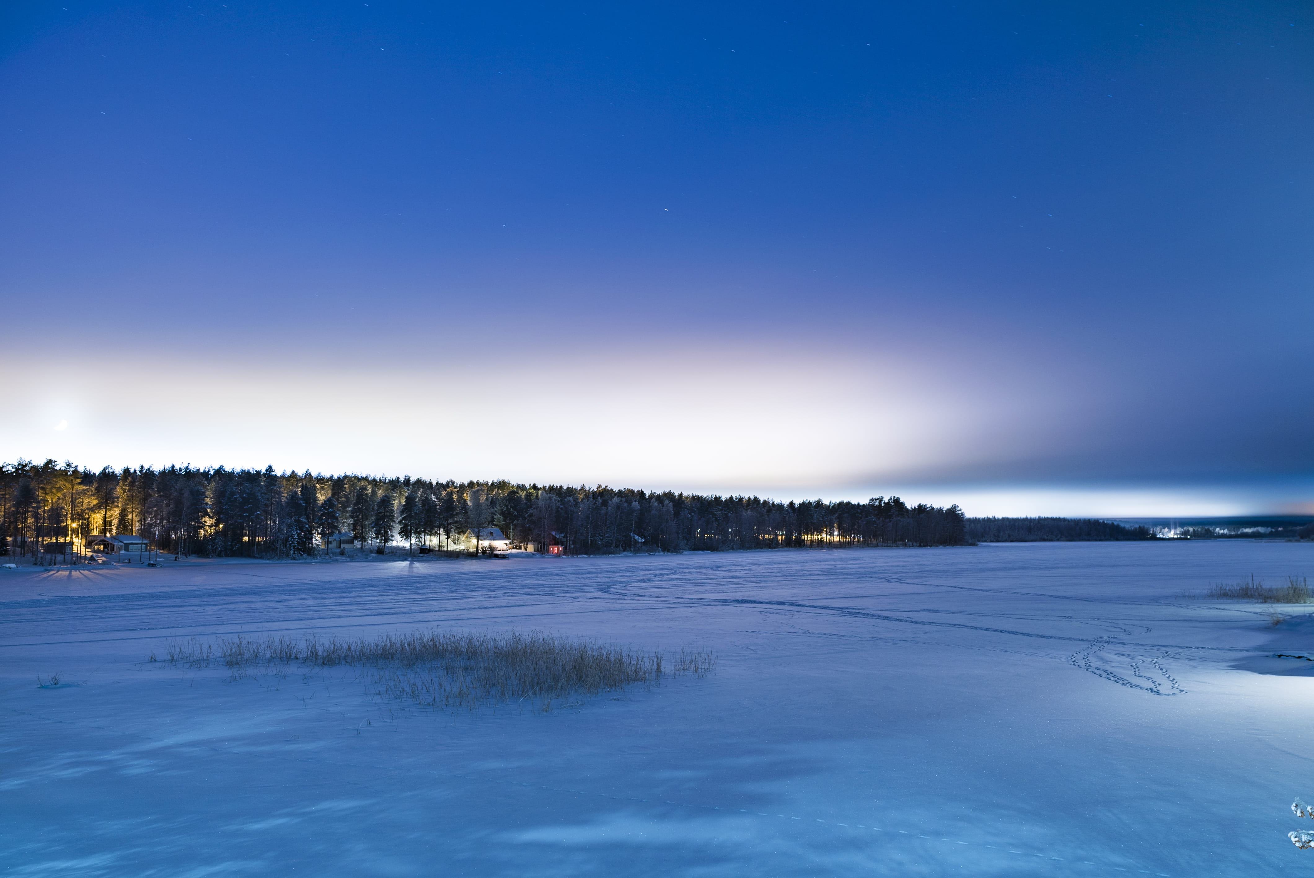 snow, landscape, christmas, beauty in nature, frozen lake, tranquility, ice, sky, frozen water, scenics - nature, 4K, non-urban scene, tranquil scene, HD Wallpaper