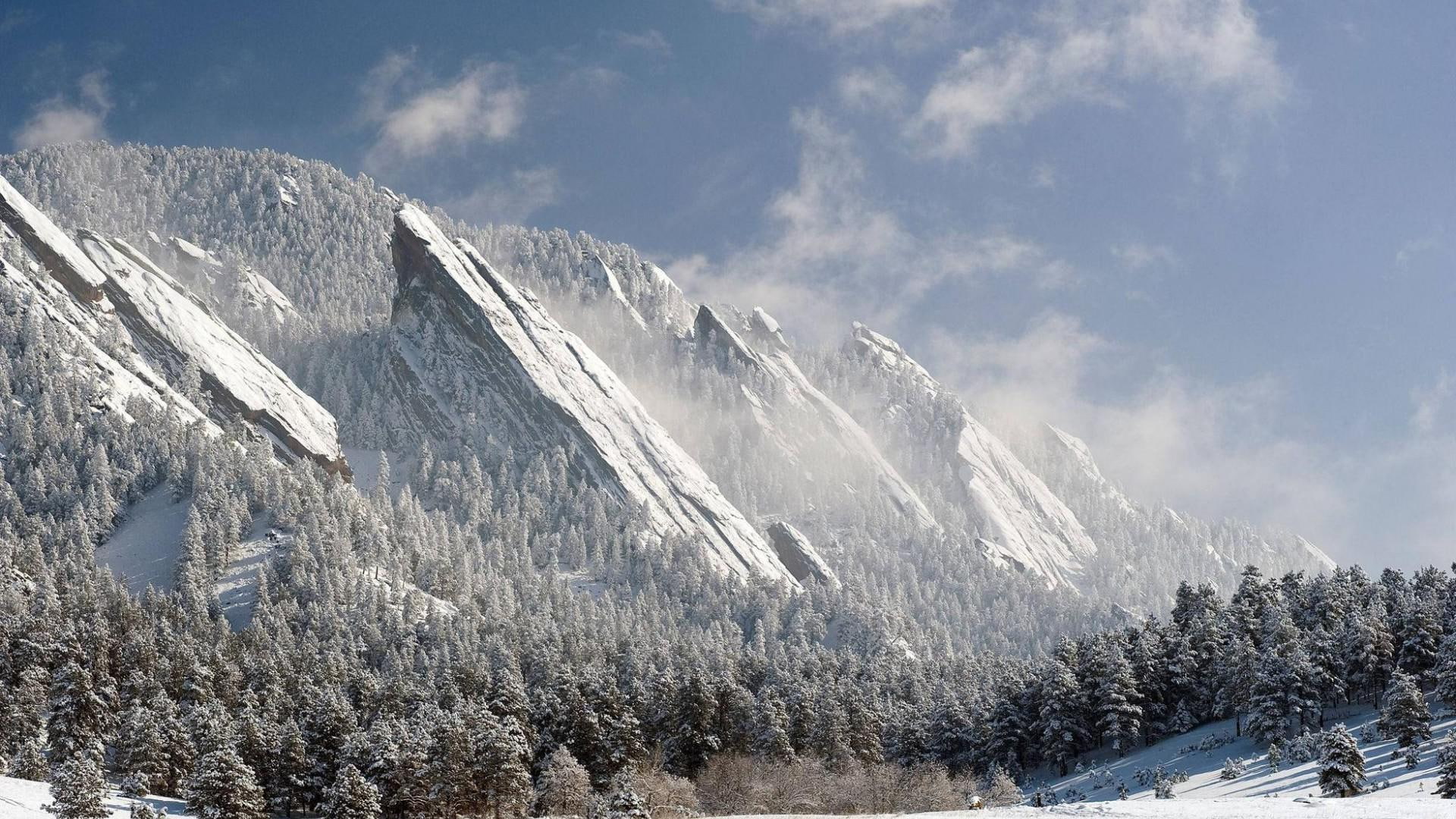 nature, flatirons, mounting, 1920x1080, mountain, 1080P, snow, colorado, capped, HD Wallpaper